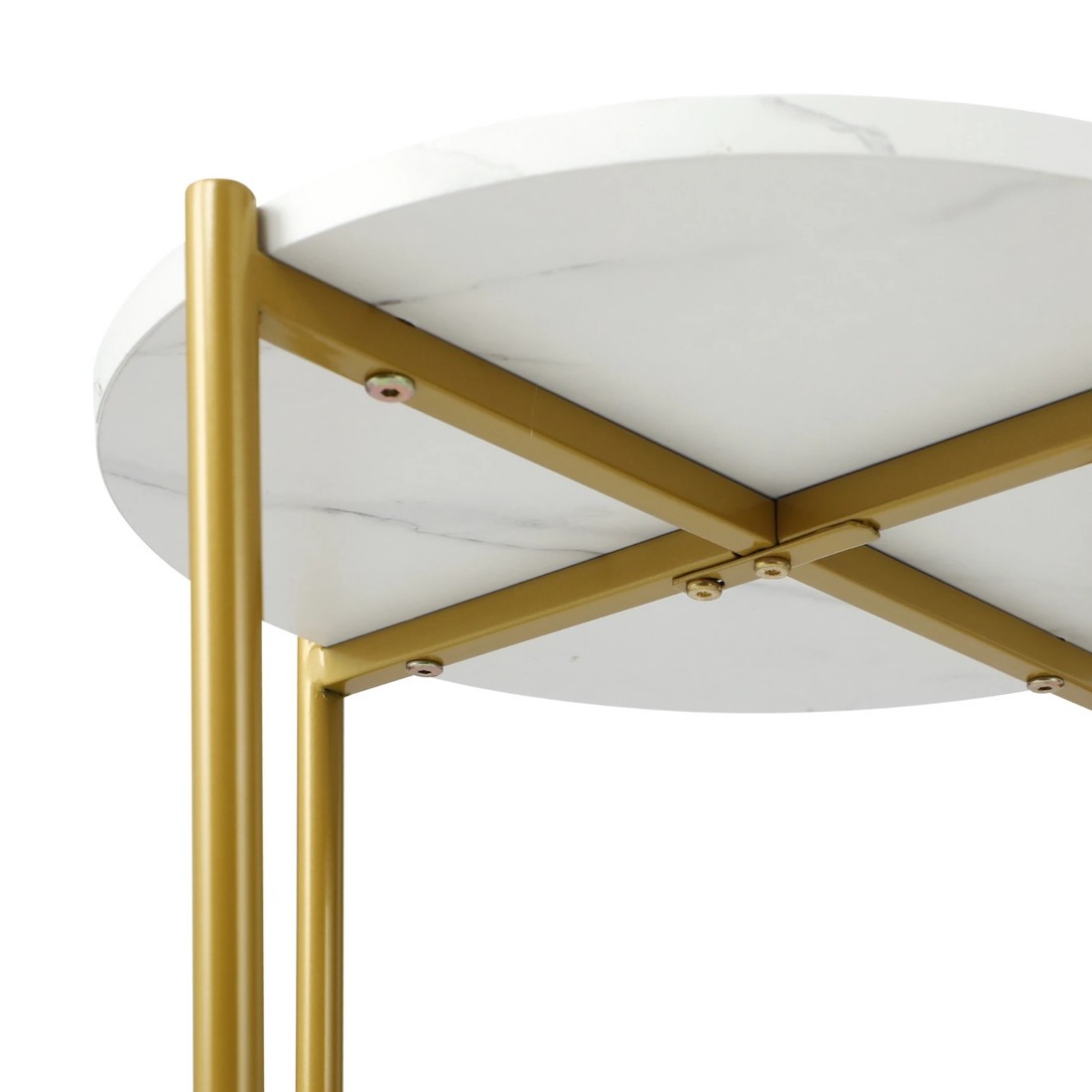 6 Oikiture Side End Table Coffee Sofa Bedside Nightstand Marble-like Round
 - Multi, 6 of 8