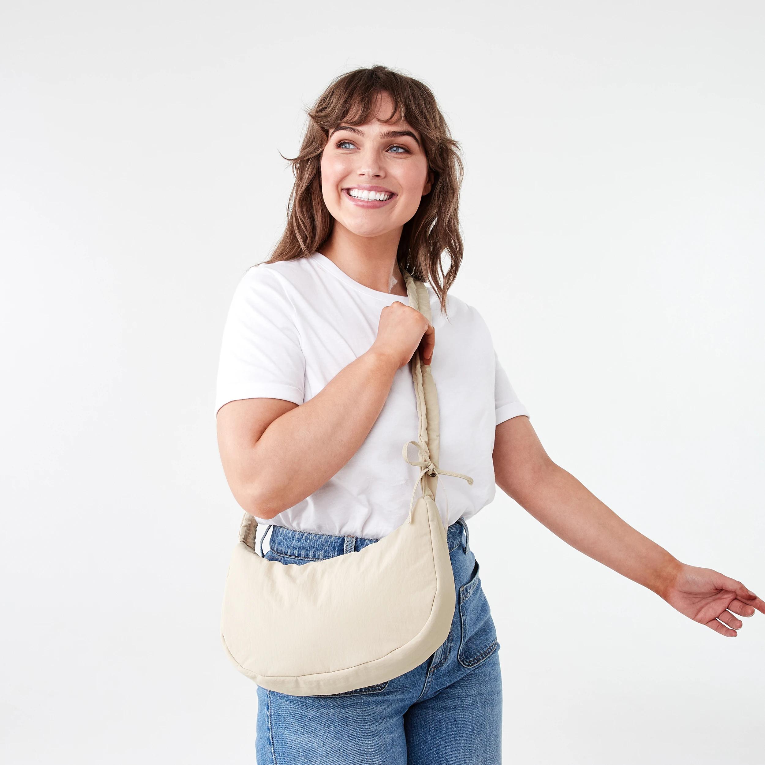 6 Urban Crescent Crossbody Bag Chalk Sand, 6 of 6