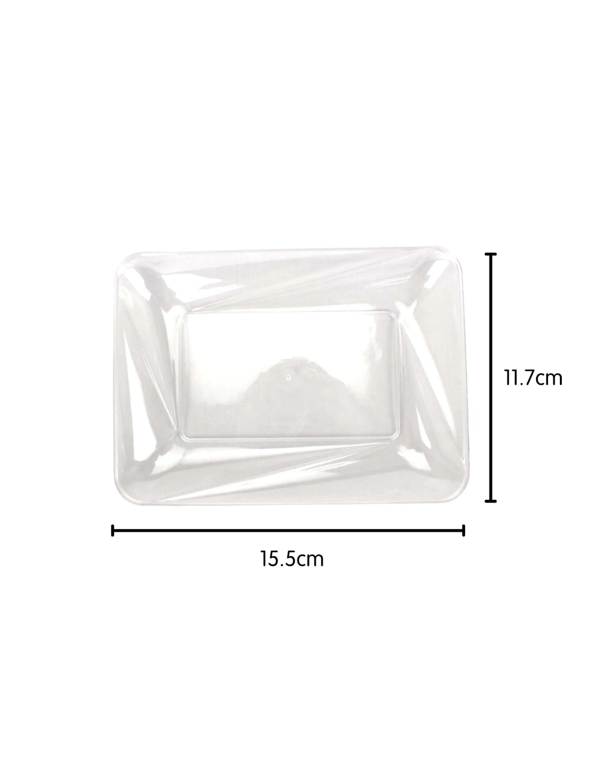 2 Party Maker Rectangle Serving Plates 15.5cm Pack of 4 - Clear, 2 of 5