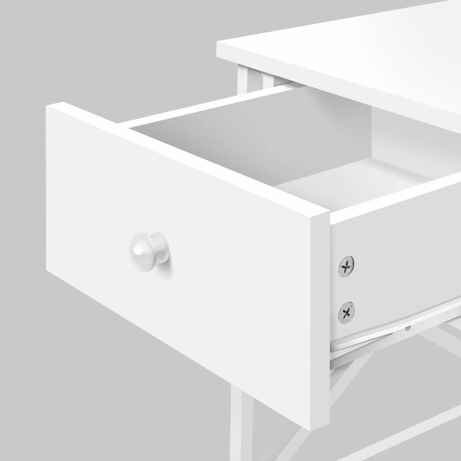 5 Alfordson 2x Bedside Table Retro Nightstand 1 Drawer - White, 5 of 9