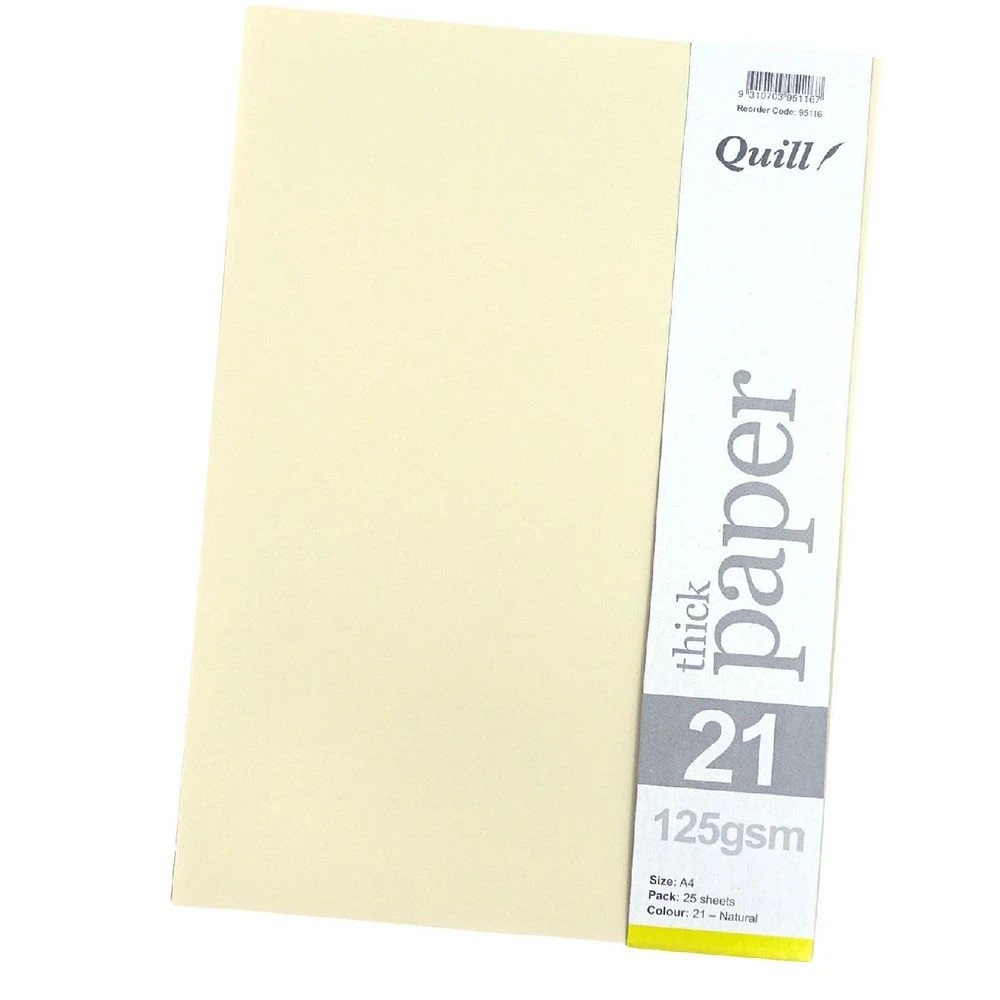 4 Quill A4 125gsm Paper Natural 25 Pack, 4 of 4