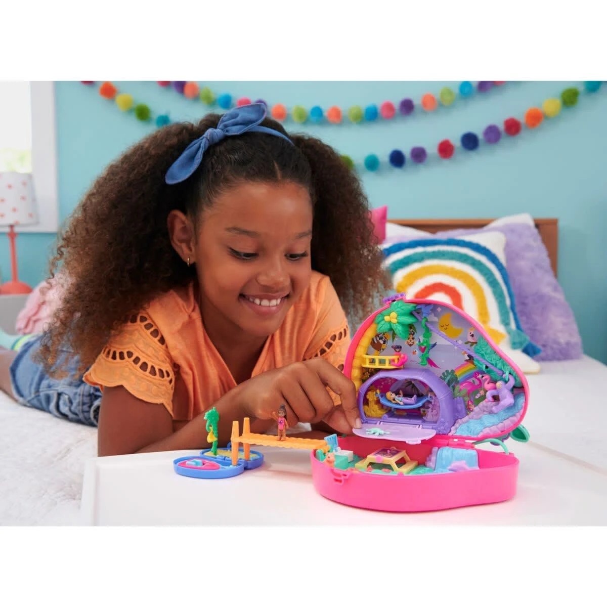 8 Polly Pocket Mini Toys Wearable Purse Compact Playset - Assorted, 8 of 8