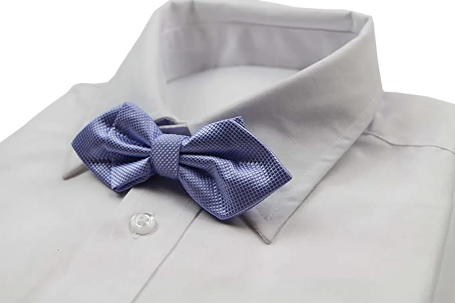 4 Zasel Mens Lavender Diamond Shaped Checkered Bow Tie - Purple, 4 of 4