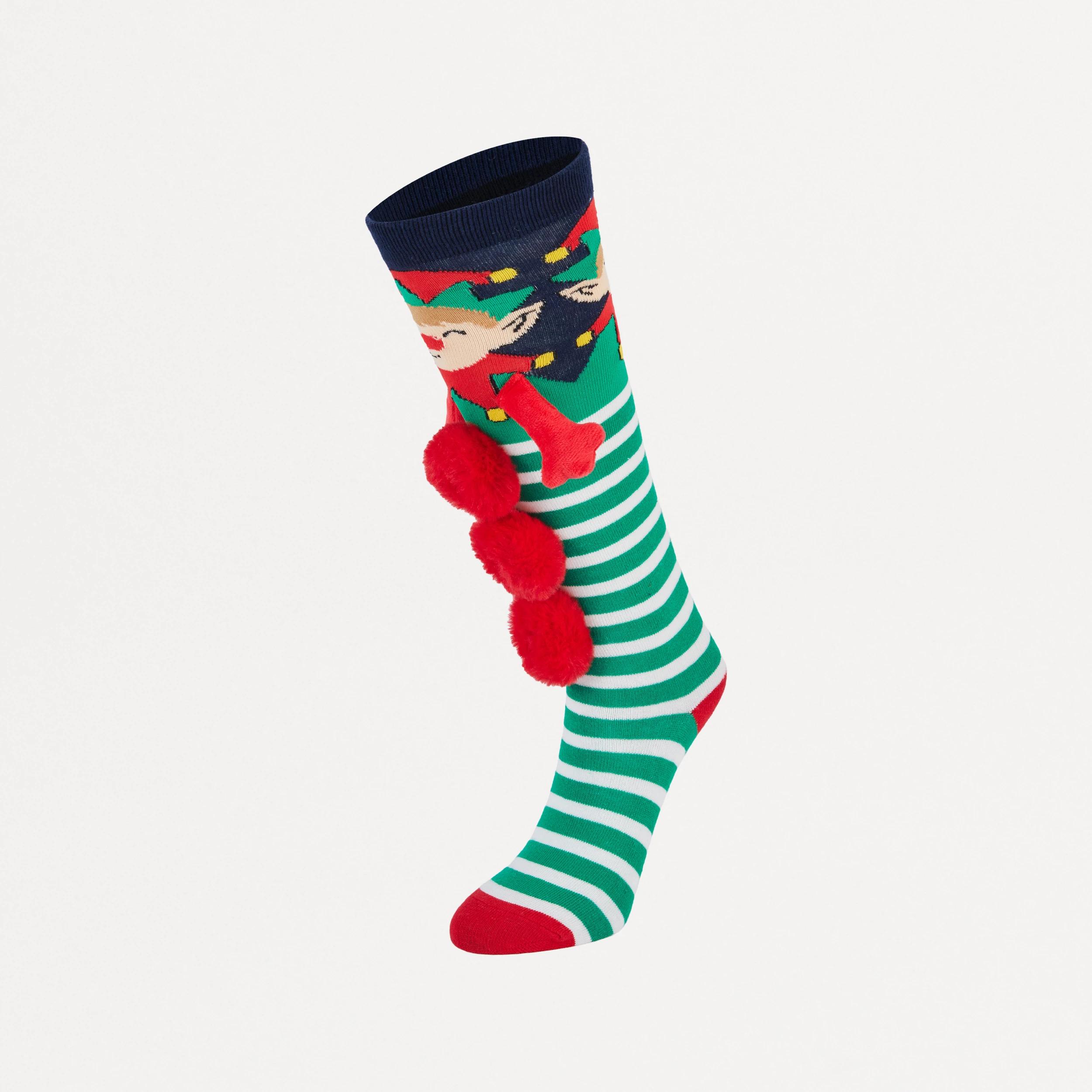 1 Christmas Fun Socks Grn Elf, 1 of 4