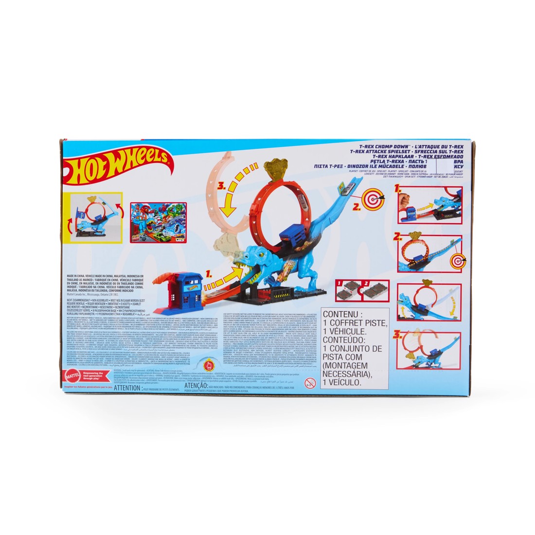 6 Hot Wheels City T-Rex Chomp Down Playset, 6 of 8