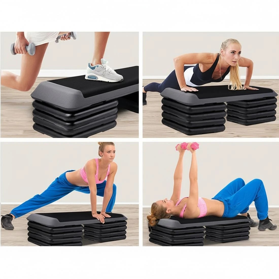 4 Everfit 4X Aerobic Step Riser - Black, 4 of 6