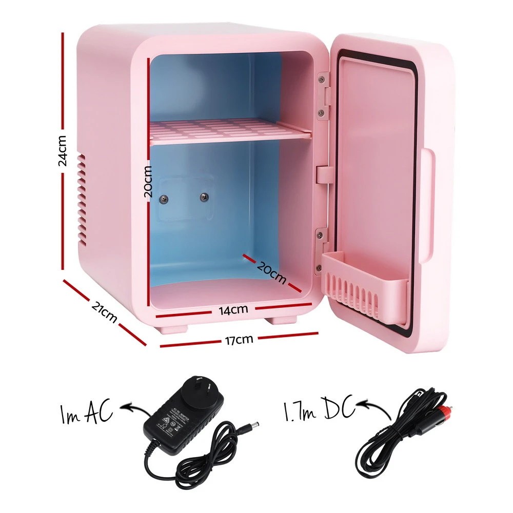 2 Glacio Mini Fridge Skincare Beauty Cooler Warmer LED Mirror 12V 220V  4L - Pink, 2 of 8