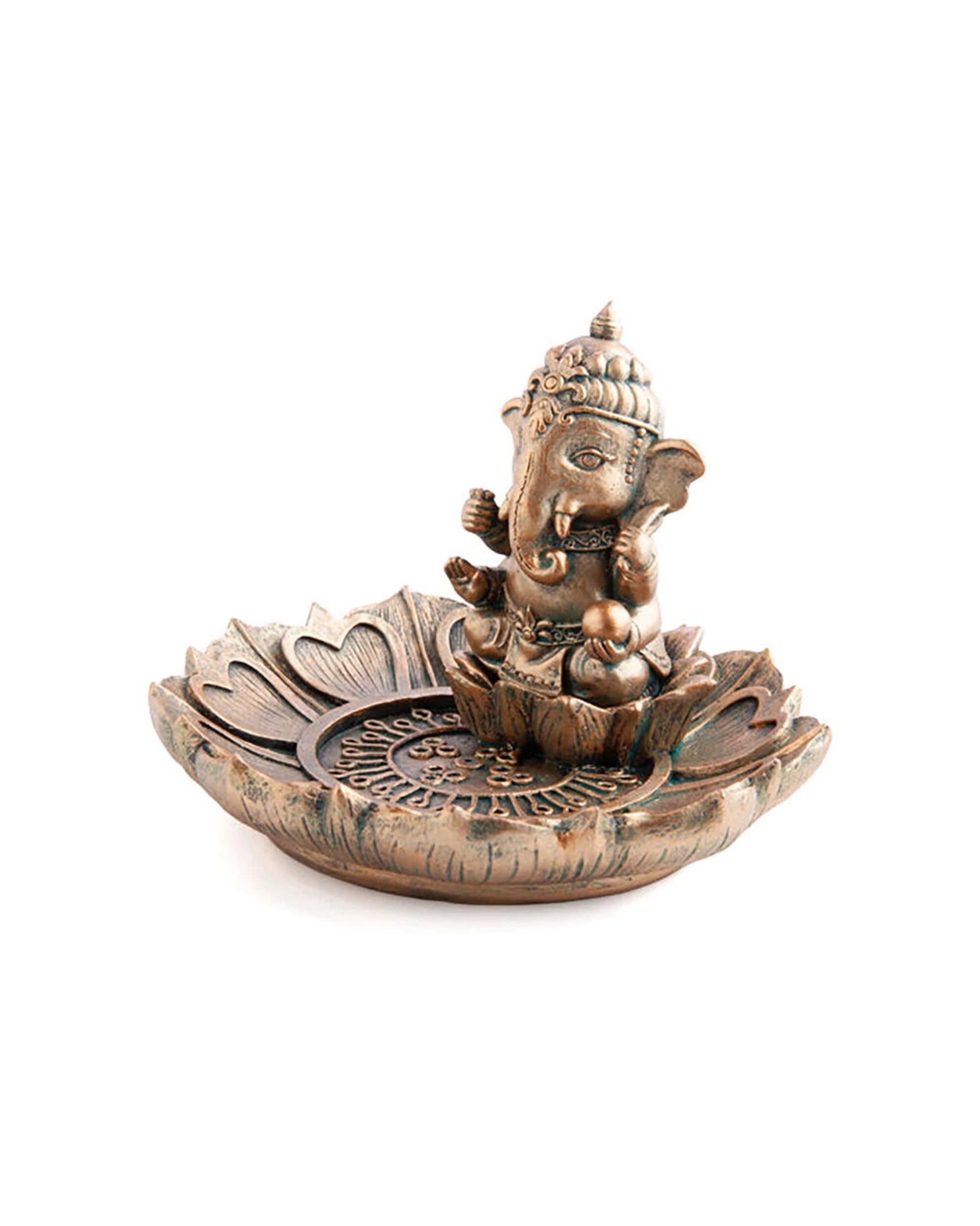 3 MDI Stick Incense Burner Ganesha Stand Holder - Gold, 3 of 4