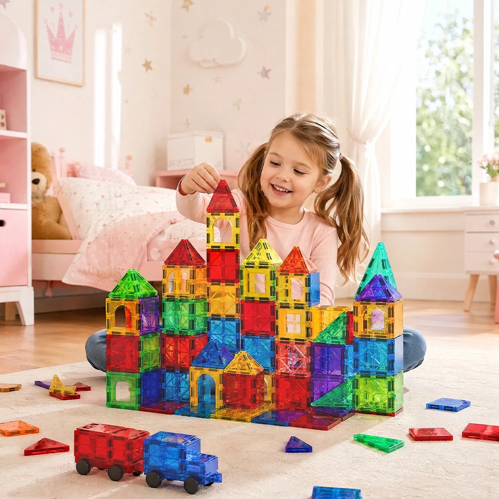 3 Playpals Kids Magnetic Tiles Blocks Building Educational Toys Child Gift 158PCS - Multi, 3 of 3