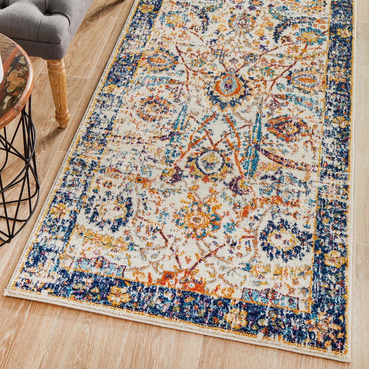 1 Common Ground Rugs Encore 255 500x80cm Runner - Extra Large Pet Friendly Rug - White, 1 of 8