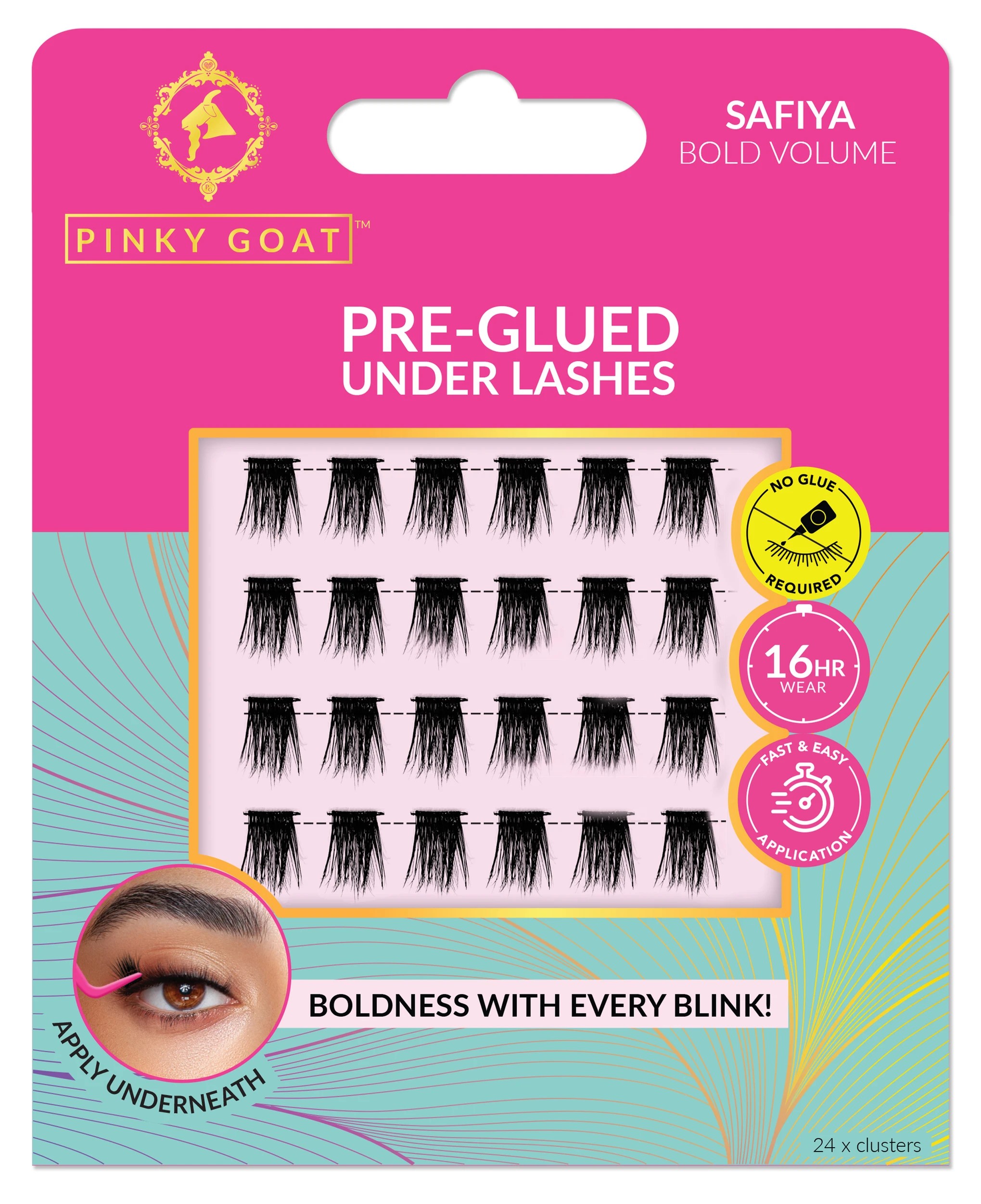 1 Pinky Goat 24 Pack Pre-Glued Under Lashes - Safiya, 1 of 3