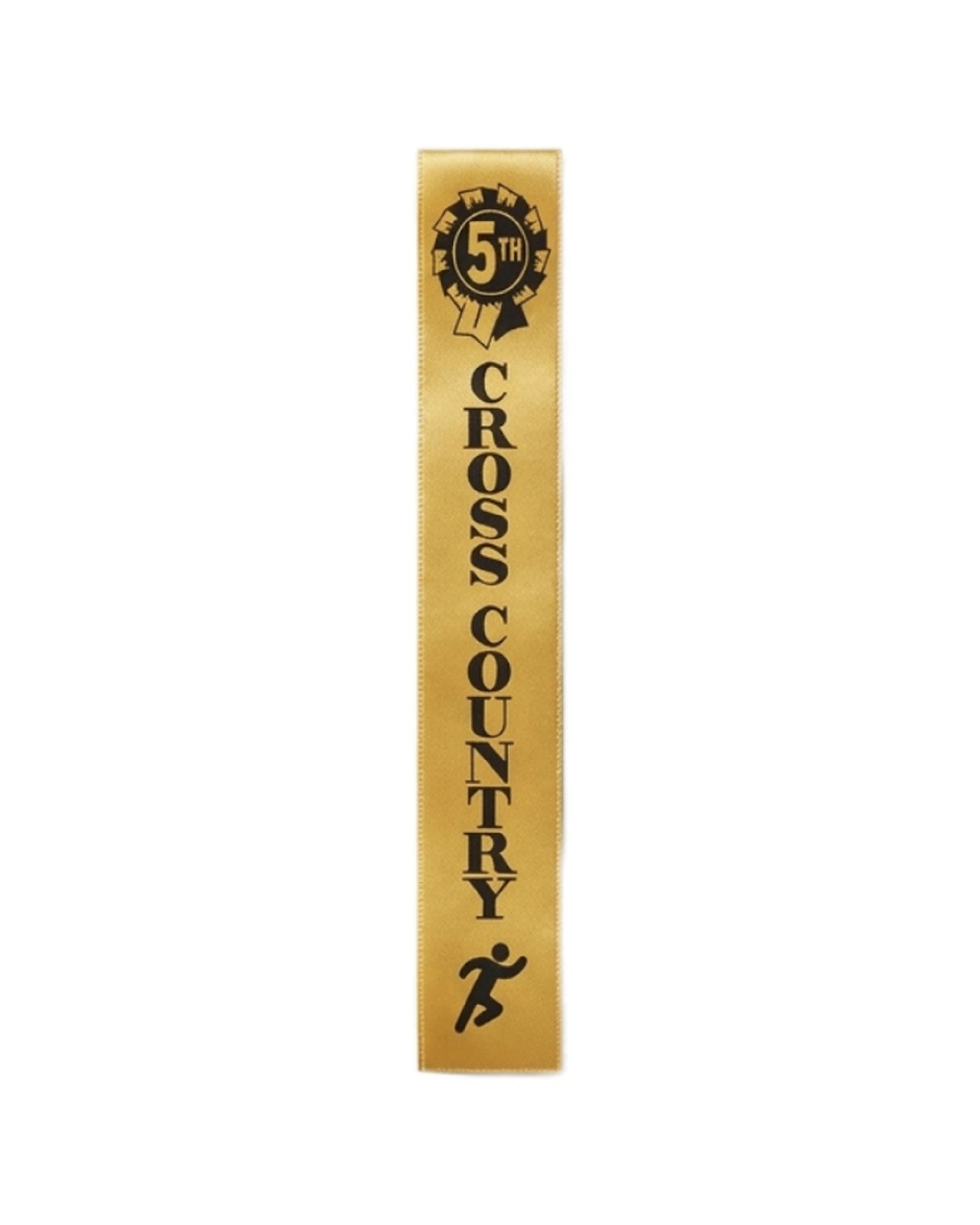 1 Victor Sports 50pc Ribbons Cross Country 5th Place Polyester 3x17cm - Yellow, 1 of 1