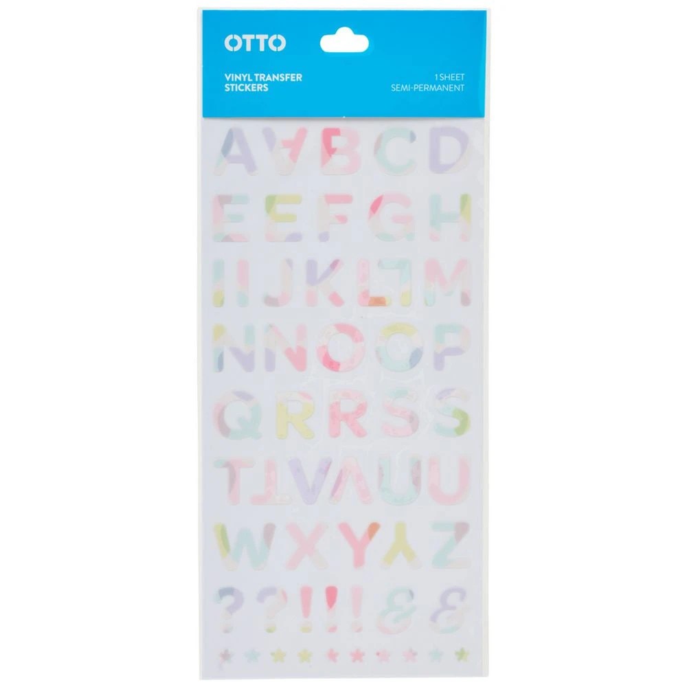 1 Otto Cold Transfer Sticker Pastel Letters, 1 of 5