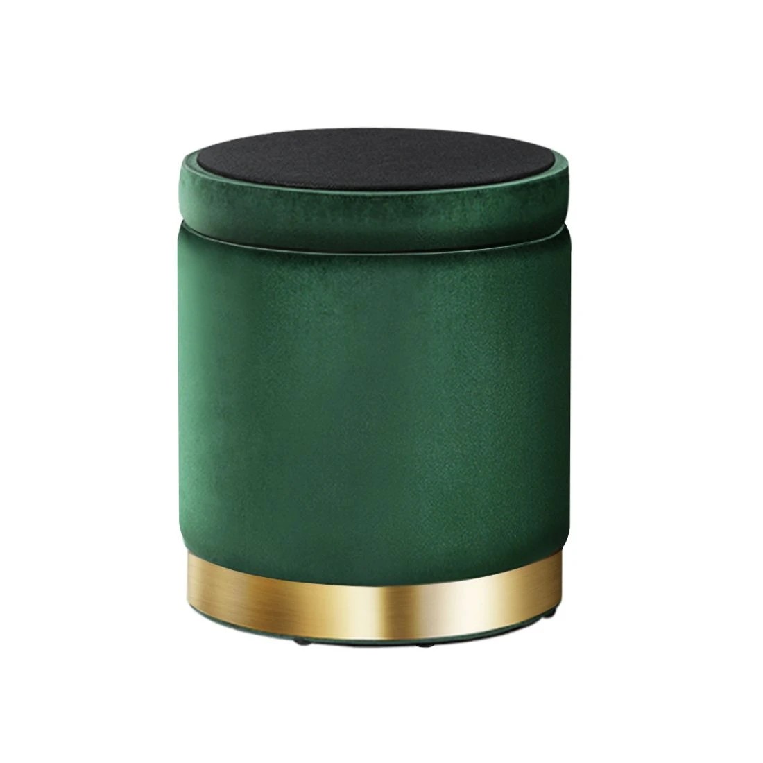 4 Artiss Ottoman Storage Foot Stool Round - Green, 4 of 6