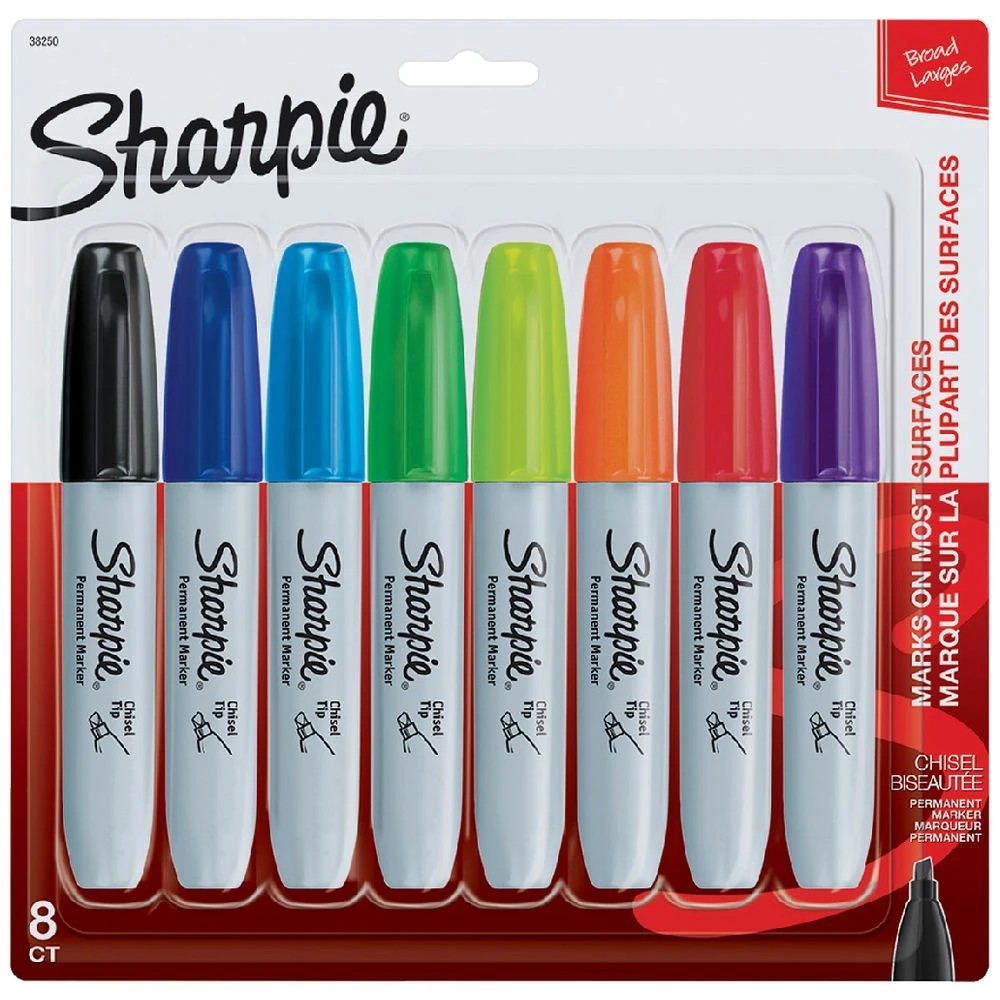 1 Sharpie Chisel Permanent Markers Assorted 8 Pack, 1 of 1