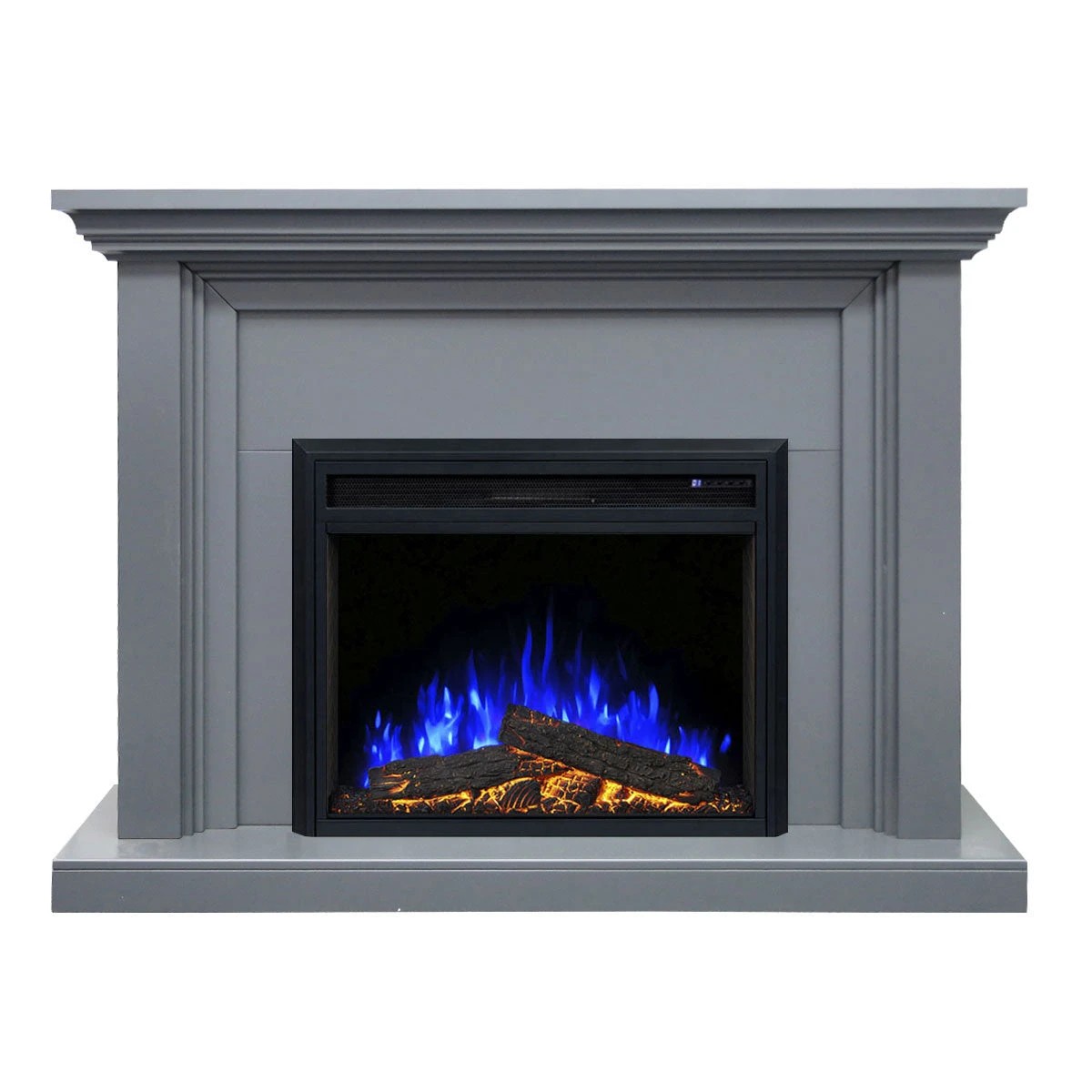 3 Moda Living Kingsley Electric Fireplace Heater Grey Mantel Suite with Moonlight Insert - Grey, 3 of 5