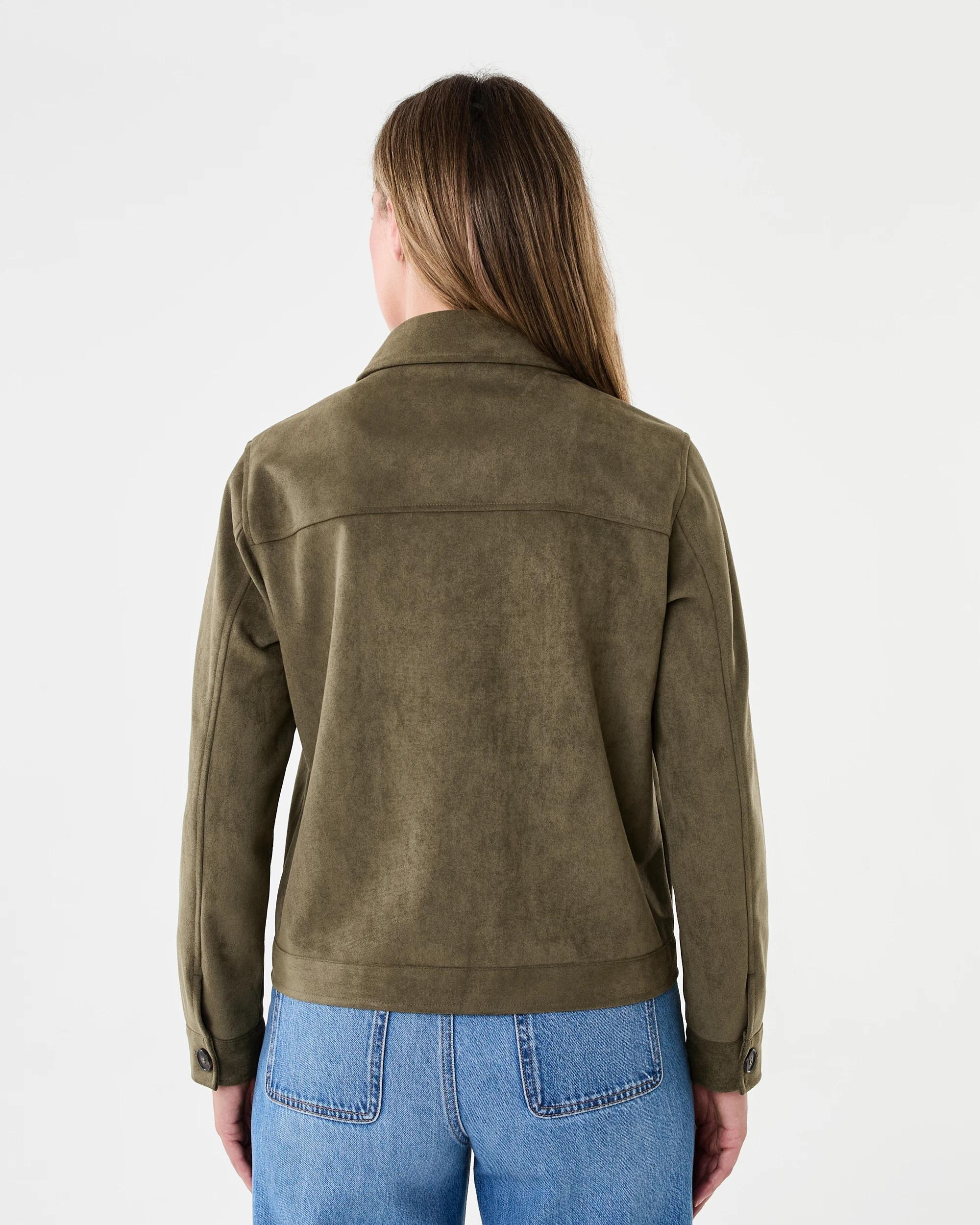 4 Fitted Suedette Jacket Deep Olive, 4 of 9