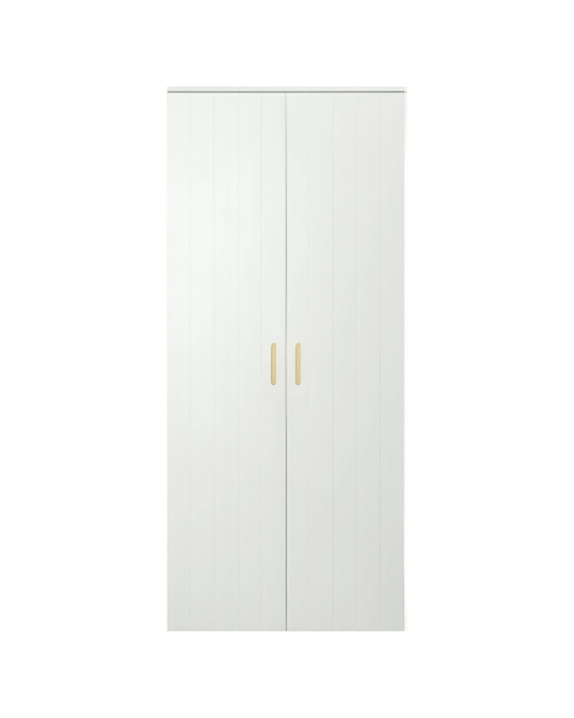 1 European Cabinetry Stockholm Storage Cupboard VJ Panel Brass Oval Handle - White, 1 of 3
