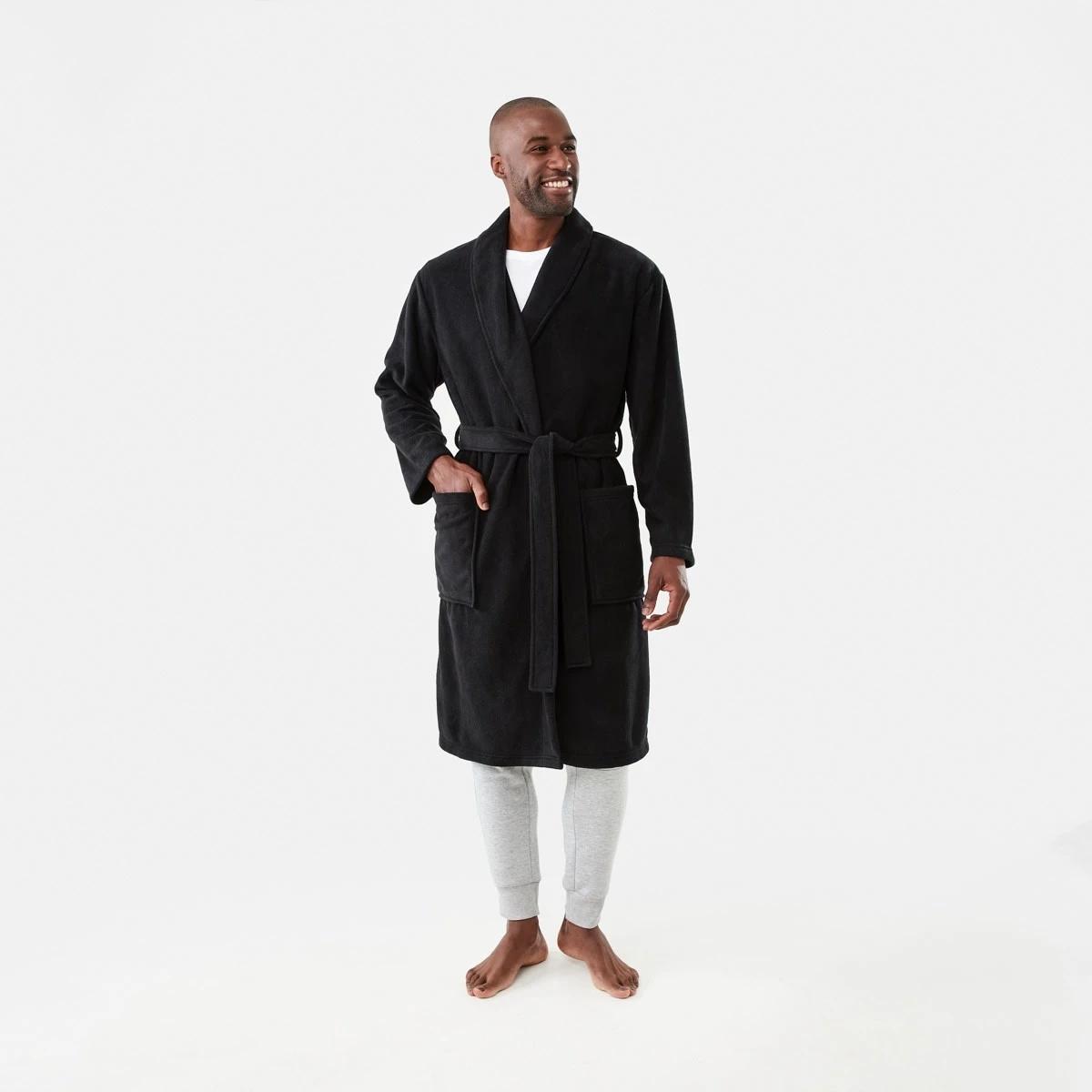 1 Polar Fleece Gown Black, 1 of 6