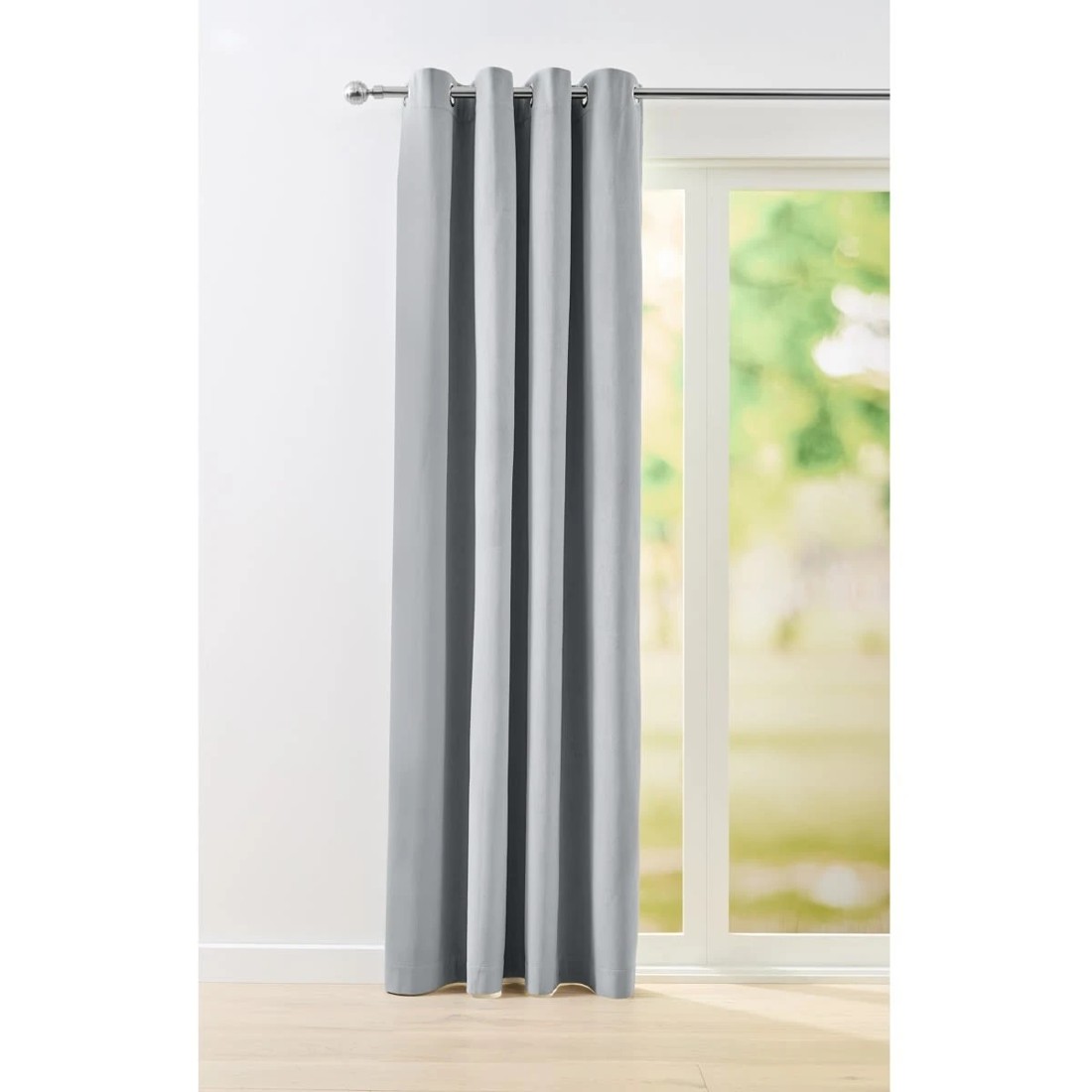 1 Marbella Block Out Curtain - Grey - 140cm x 223cm, 1 of 5