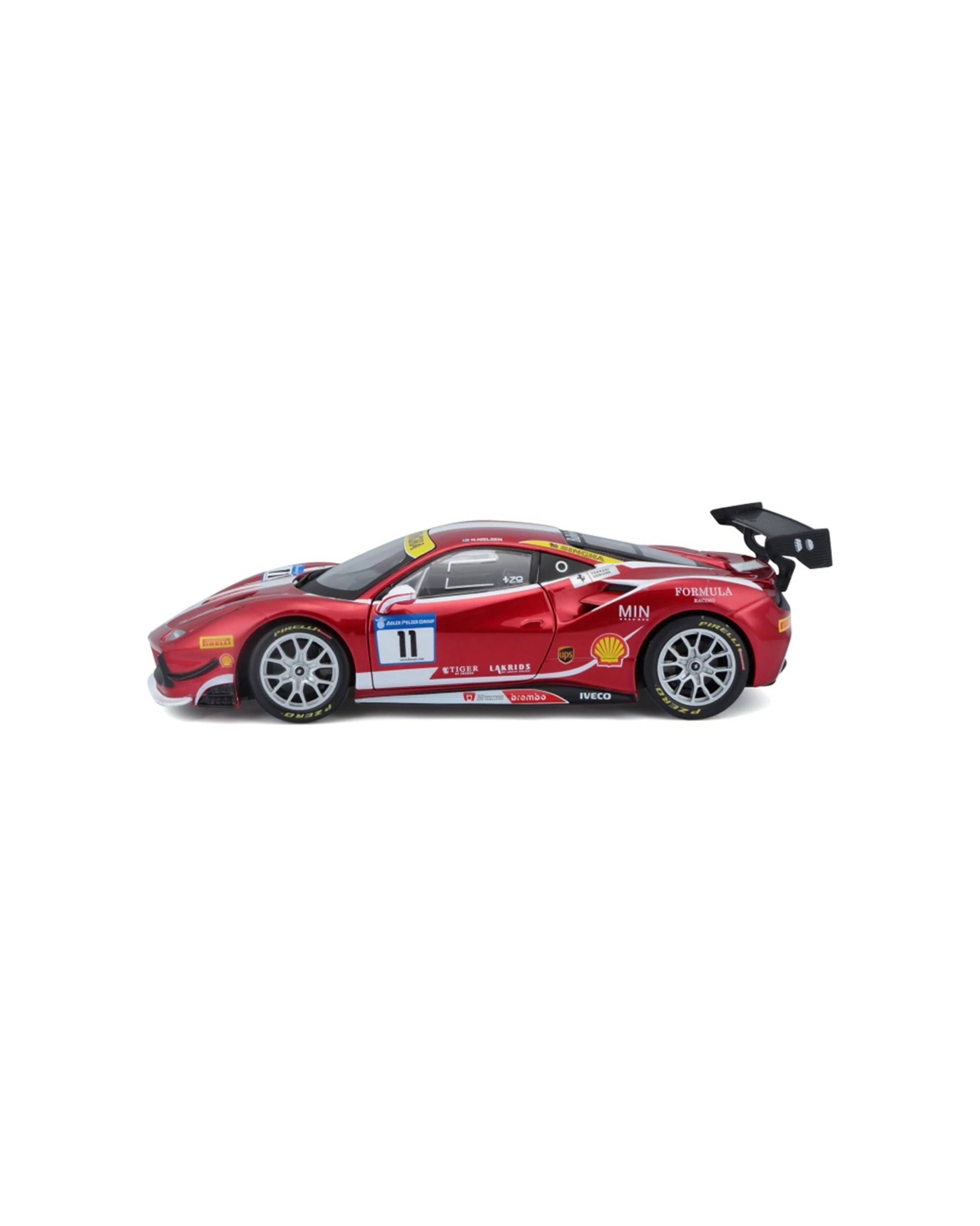 6 Bburago Model Kit 2017 Ferrari 488 Challenge Race Car Replica - Red, 6 of 7