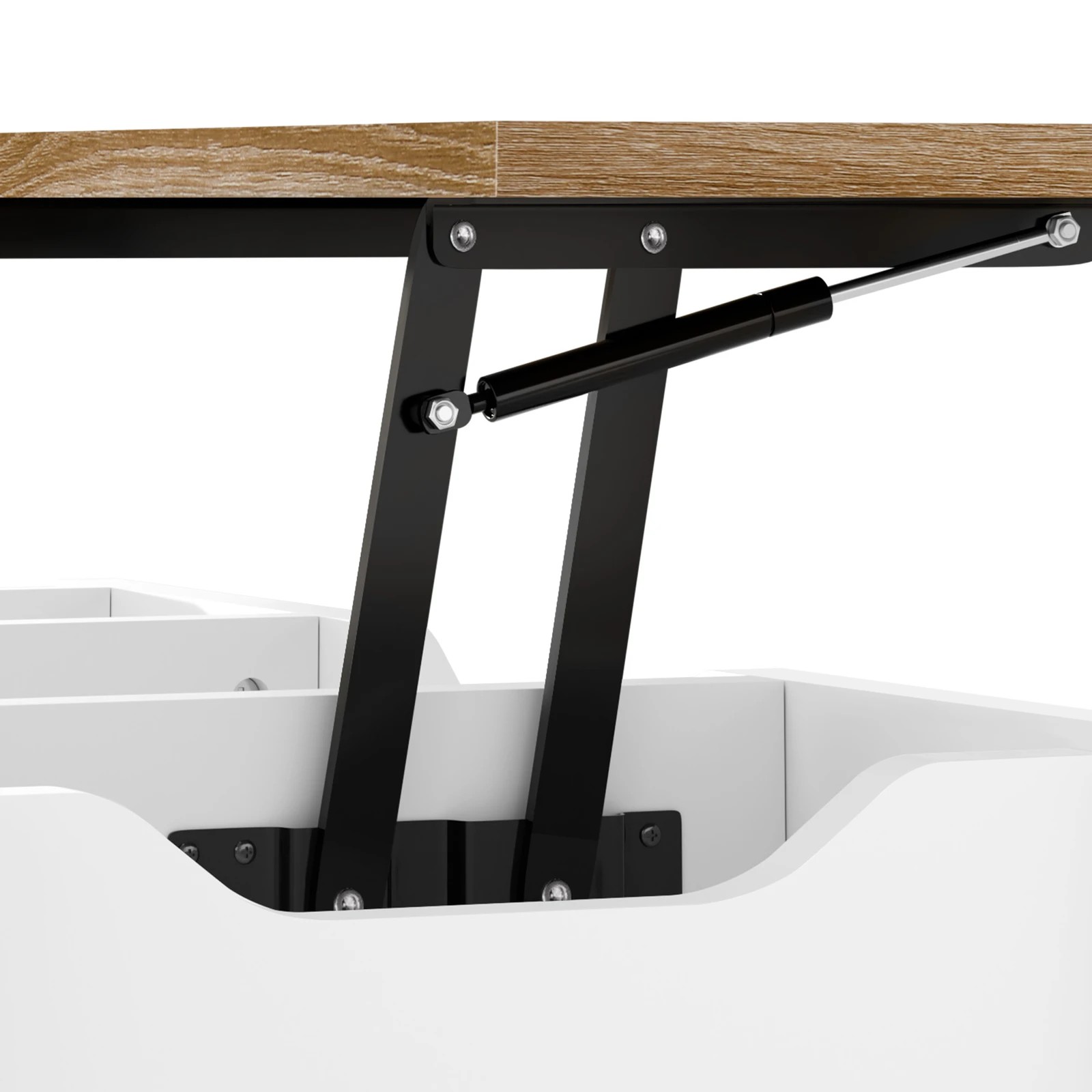 5 Alfordson Coffee Table Lift Up Top Laptop Desk Hidden Storage Shelf - Wood White, 5 of 10