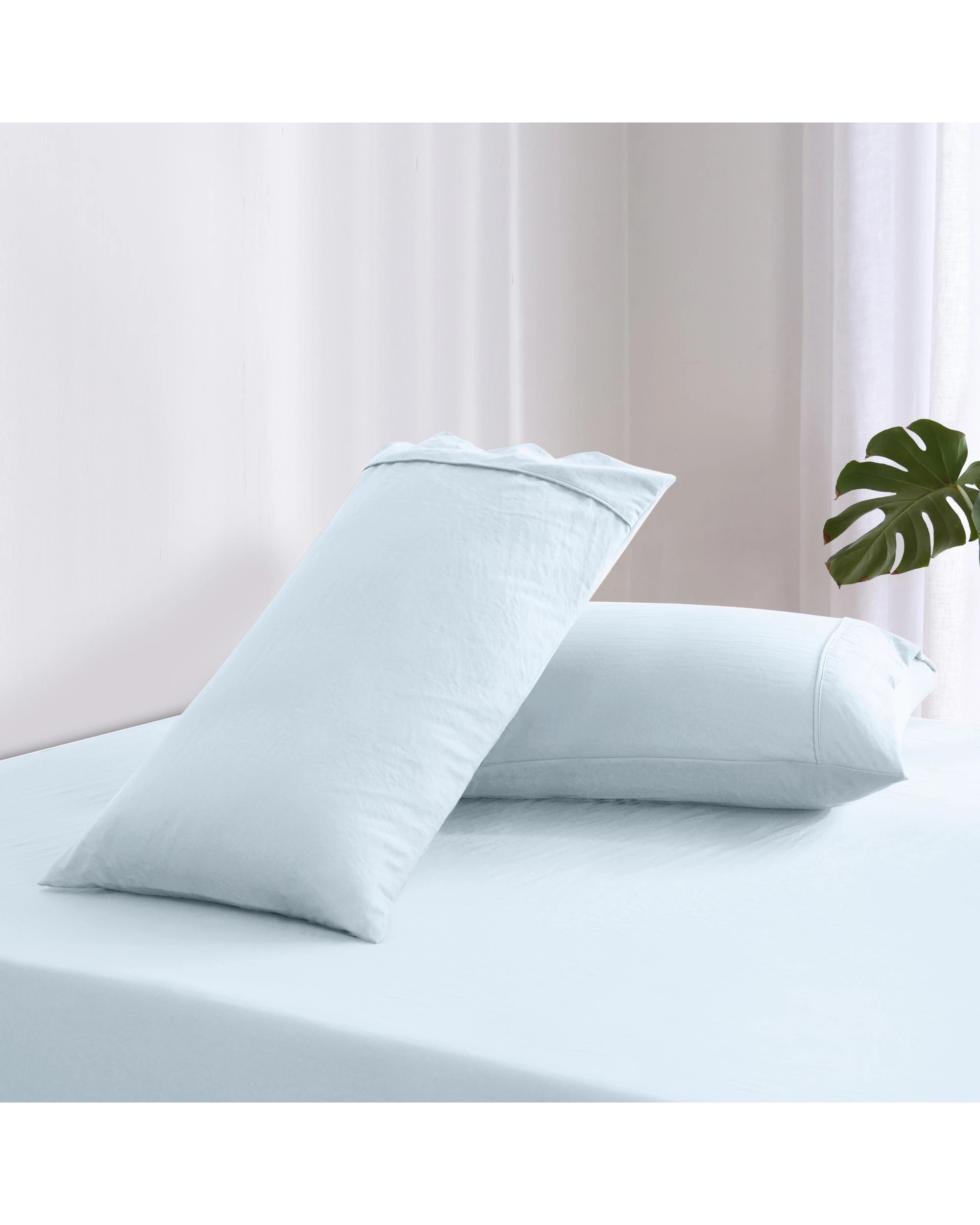2 Dreamaker Superfine Washed Microfibre King Pillowcase Twin Pack - Ice Blue, 2 of 6