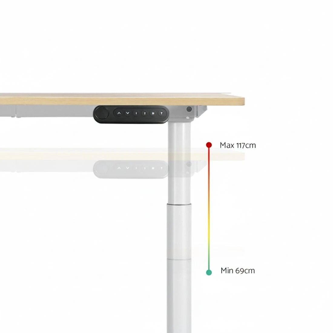 4 Artiss Standing Desk Motorised Electric Dual Motor 140CM  Oak - Brown, 4 of 5