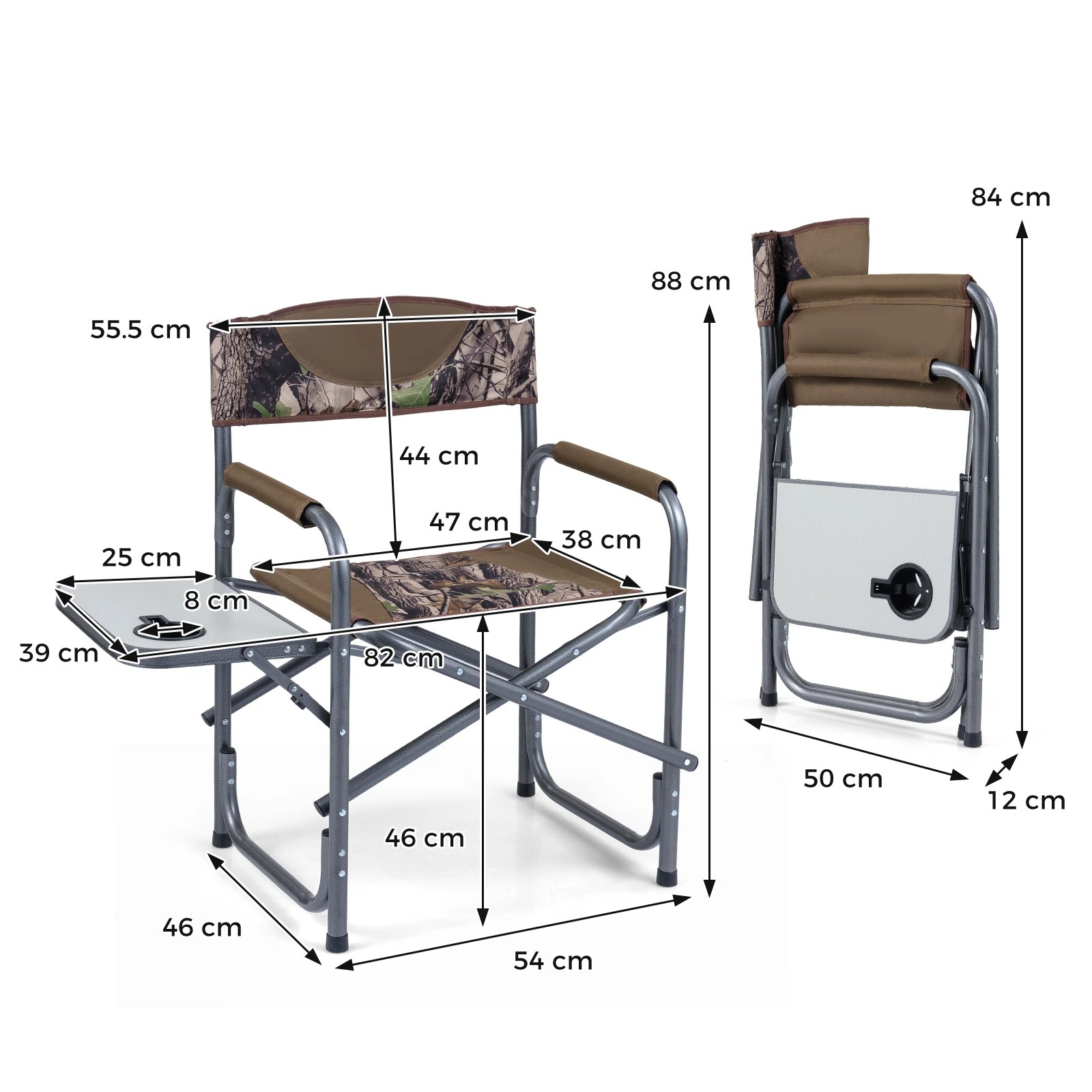 6 Costway Folding Camping Chair Portable Directors Chair Hiking Chair w/Side Table - Multi, 6 of 6