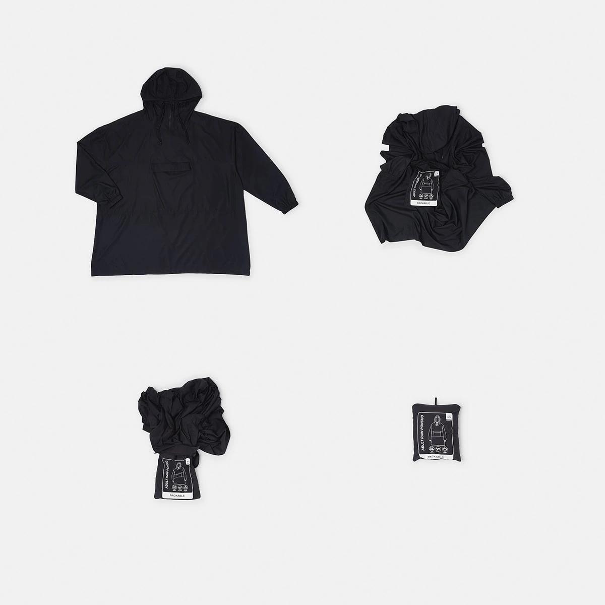 7 Active Mens Packable Poncho BLACK, 7 of 8