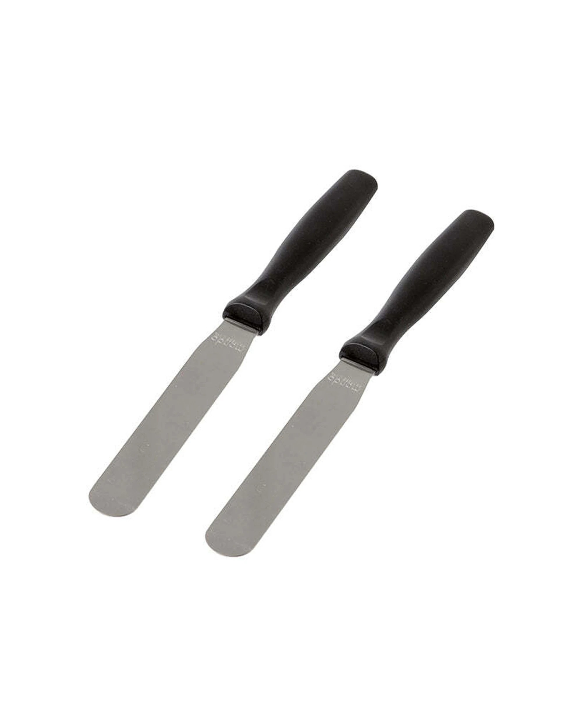 1 Mondo 2PK Stainless Steel 11.5cm Straight Spatula Flexible Dishwasher Proof - Black, 1 of 1