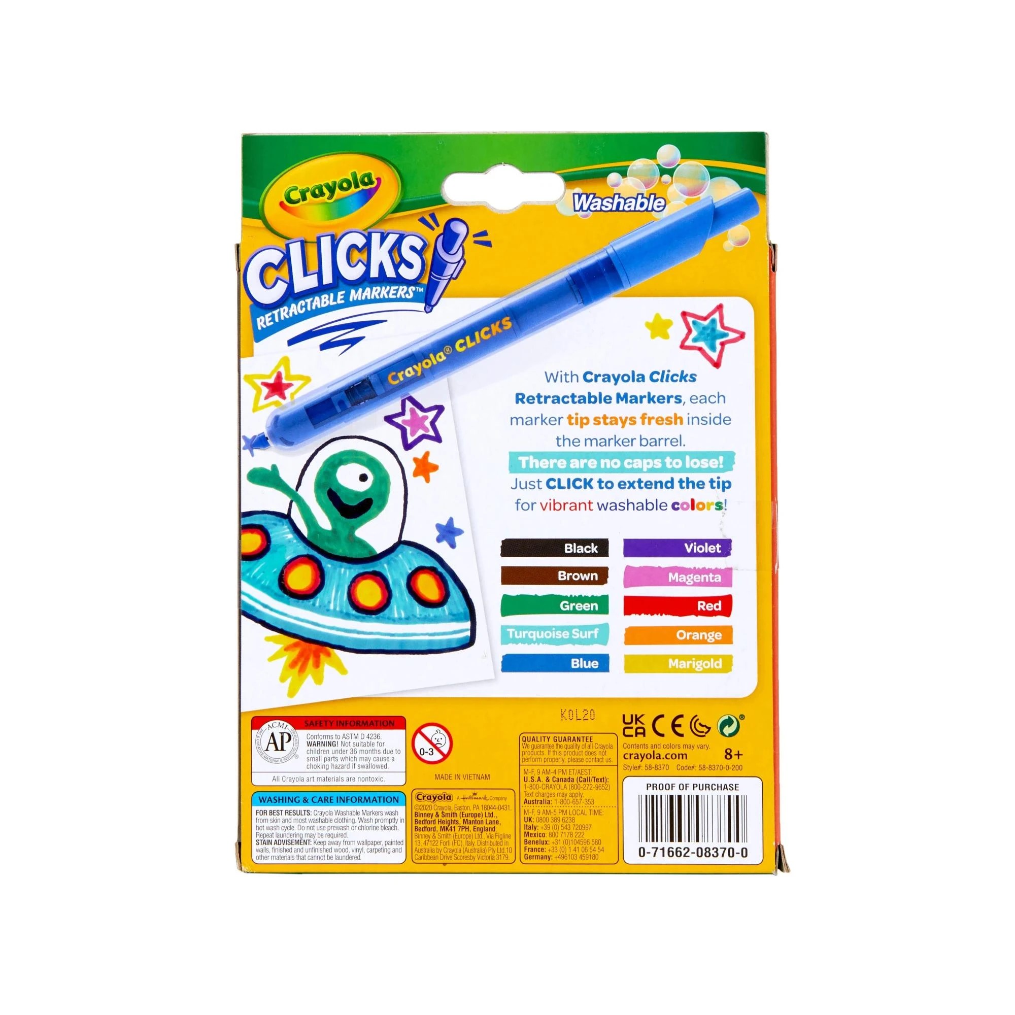 6 Crayola Clicks 10 Pack Retractable Markers - Multi, 6 of 7