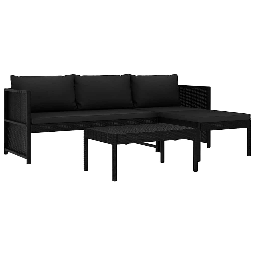 1 vidaXL Garden sofa Removable Covers - Black, 1 of 9