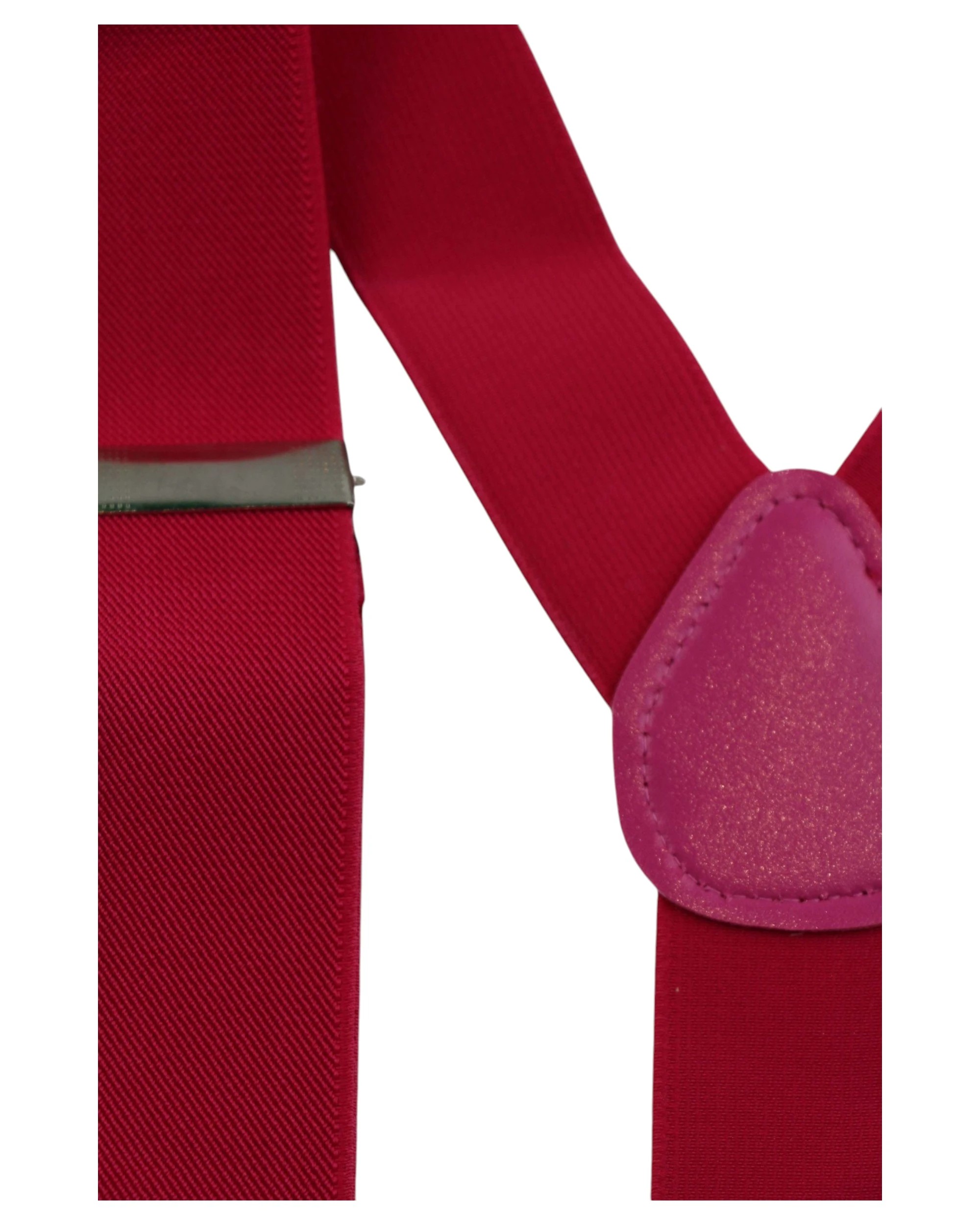 3 Zasel Mens Adjustable Wide Heavy Duty 100cm Suspenders - Pink, 3 of 4