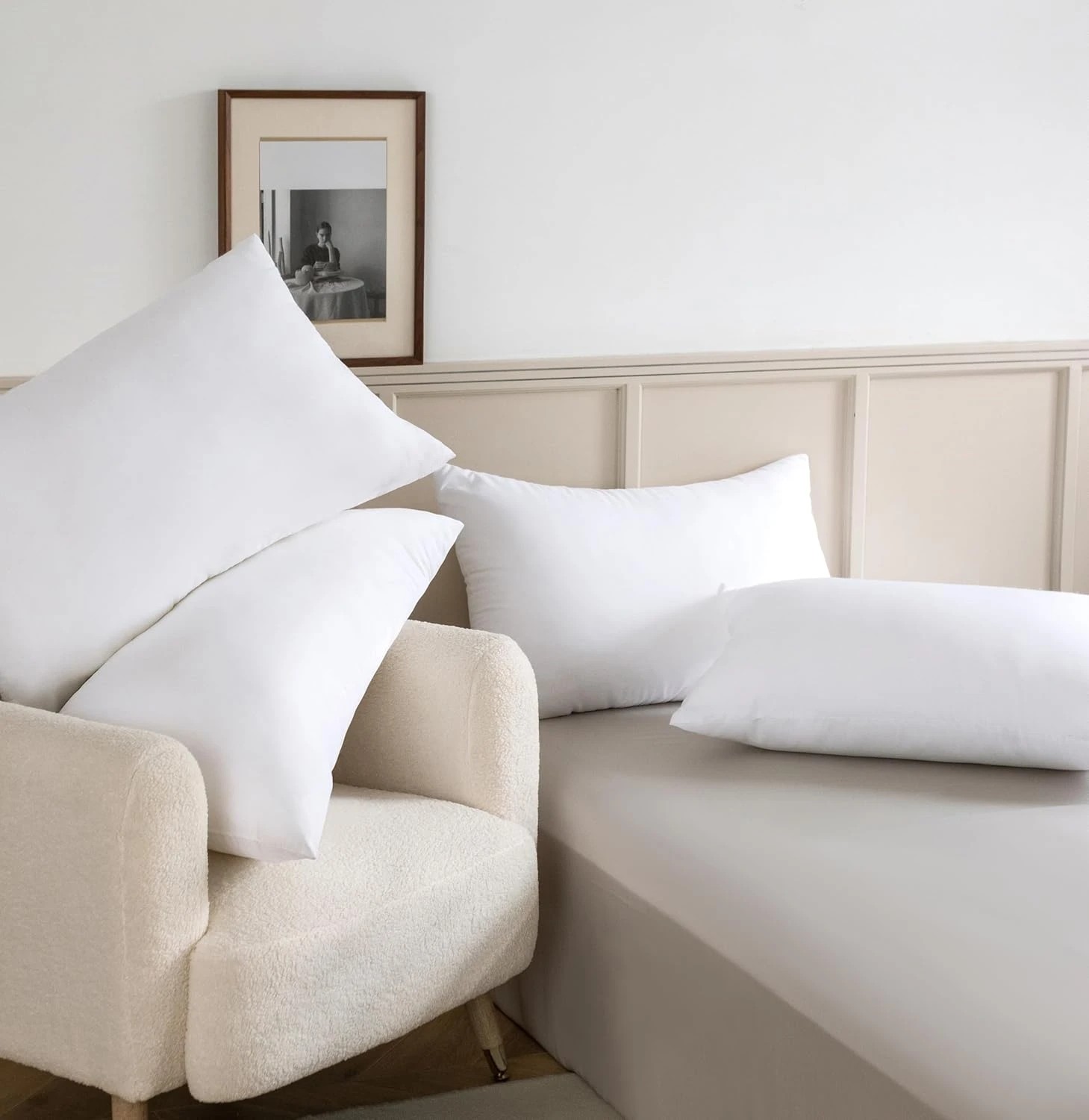 3 Gioia Casa 4-Pack Microfibre Pillows Soft Fluffy Breathable Standard Size, 3 of 6