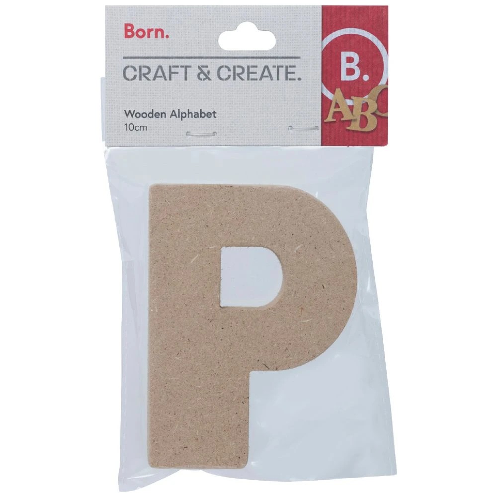 1 Born Wooden Alphabet Letter P 10cm, 1 of 3