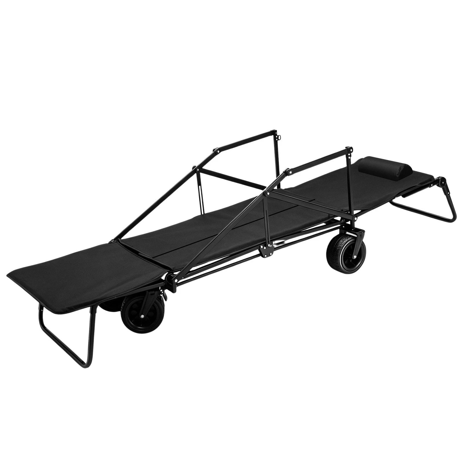 5 Ausway 3 in 1 Folding Wagon Cart Convertible Trolley Lounge Chair Bed for Camping Beach 200kg Capacity, 5 of 6