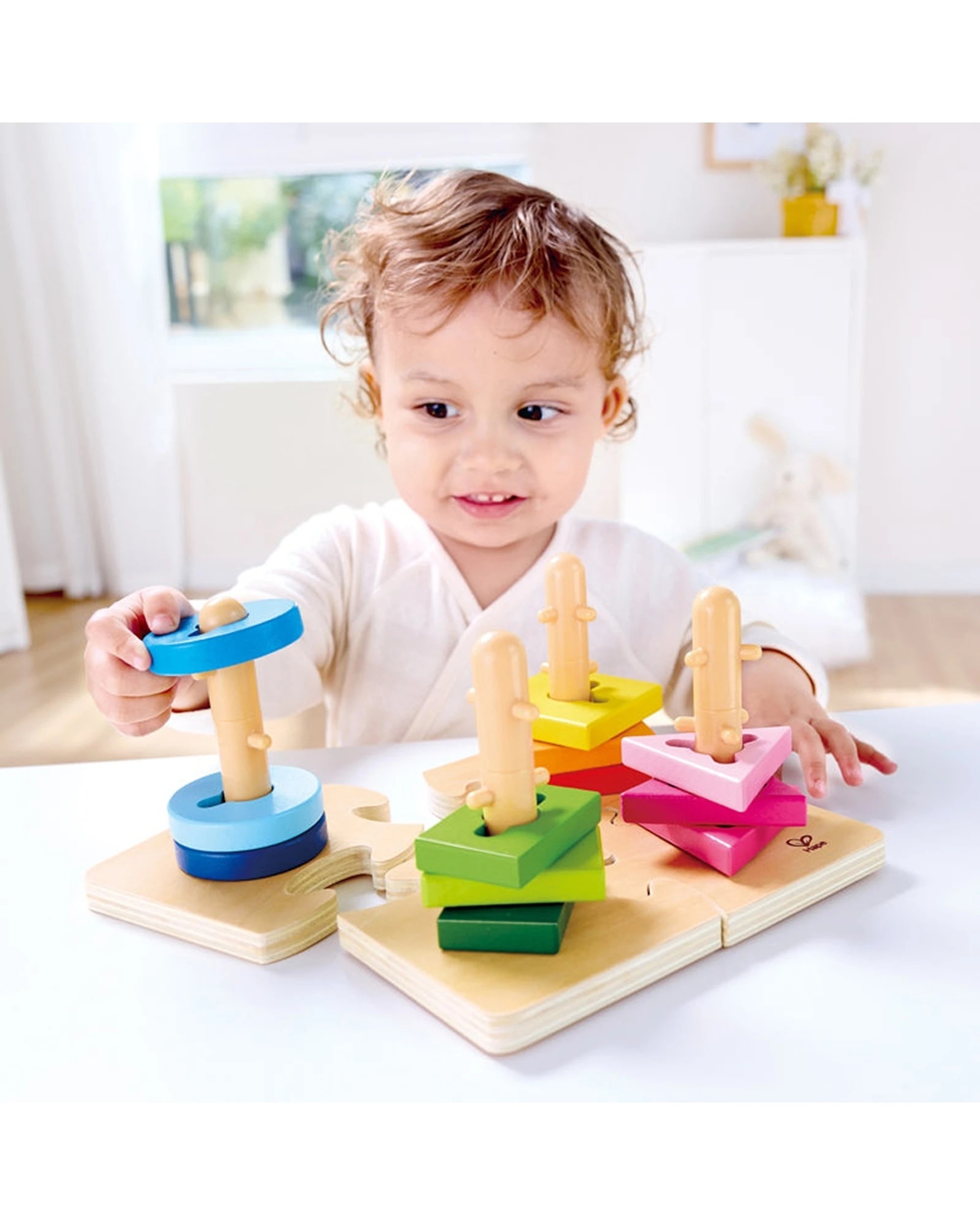 3 Hape Creative Peg Puzzle Colourful Wooden Shape Toy 19.1x11.6x19.1cm - Multi, 3 of 7