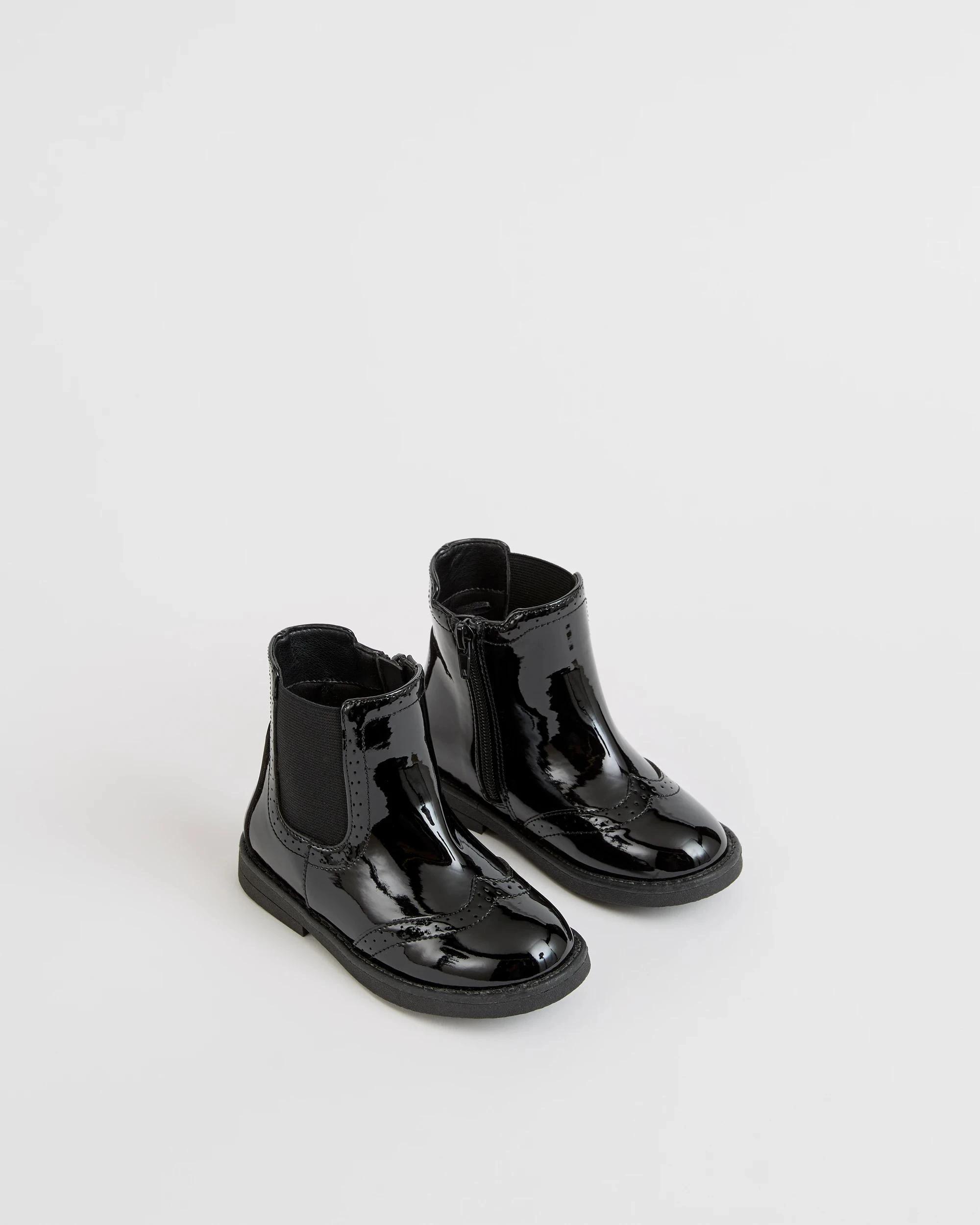 2 Target Kids Elastic Chelsea Boot BLACK PATENT, 2 of 3
