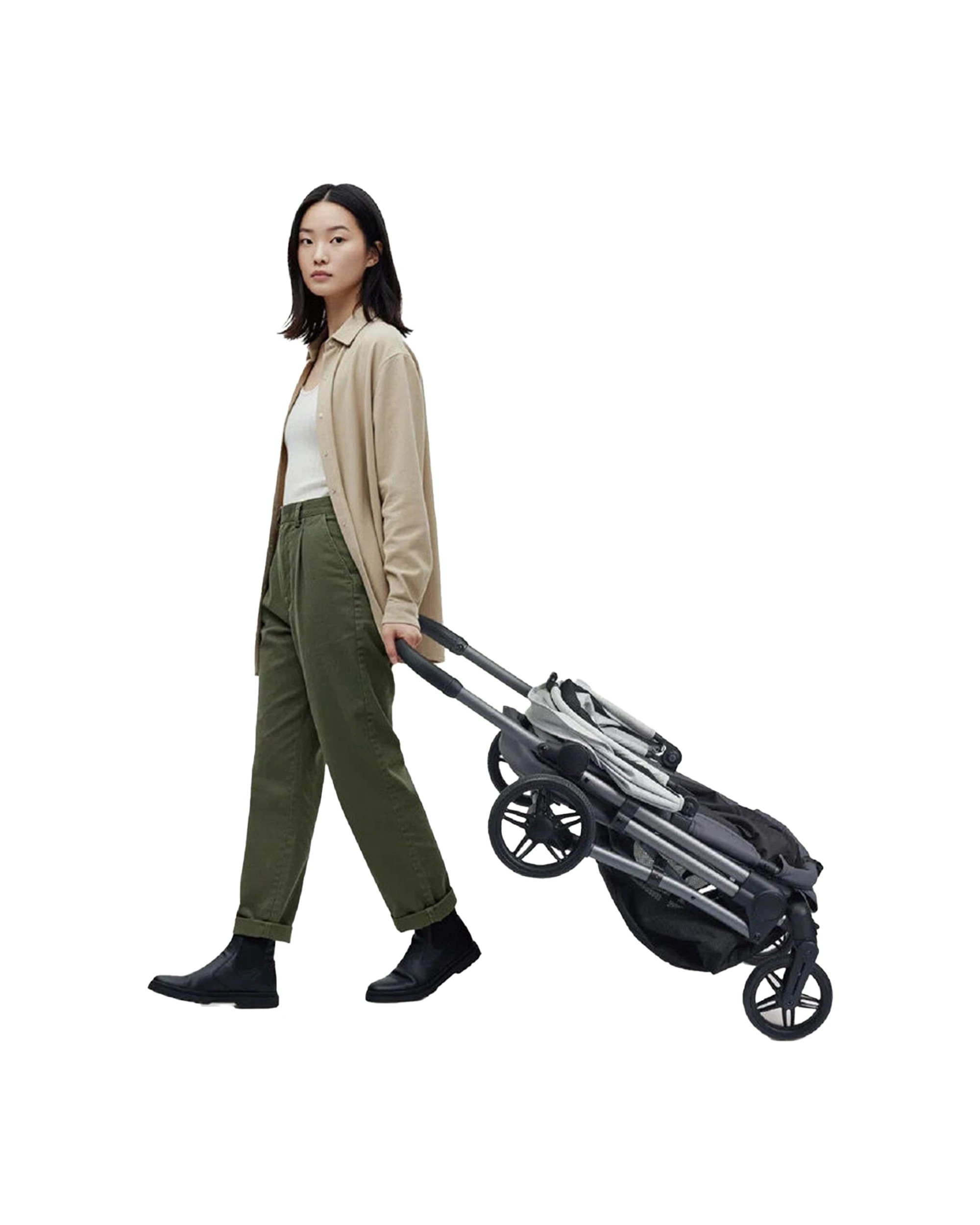 2 Ibiyaya Maxi Deep Carriage Pet Stroller Sunshade Foldable Lightweight Rear Brake - Grey, 2 of 4