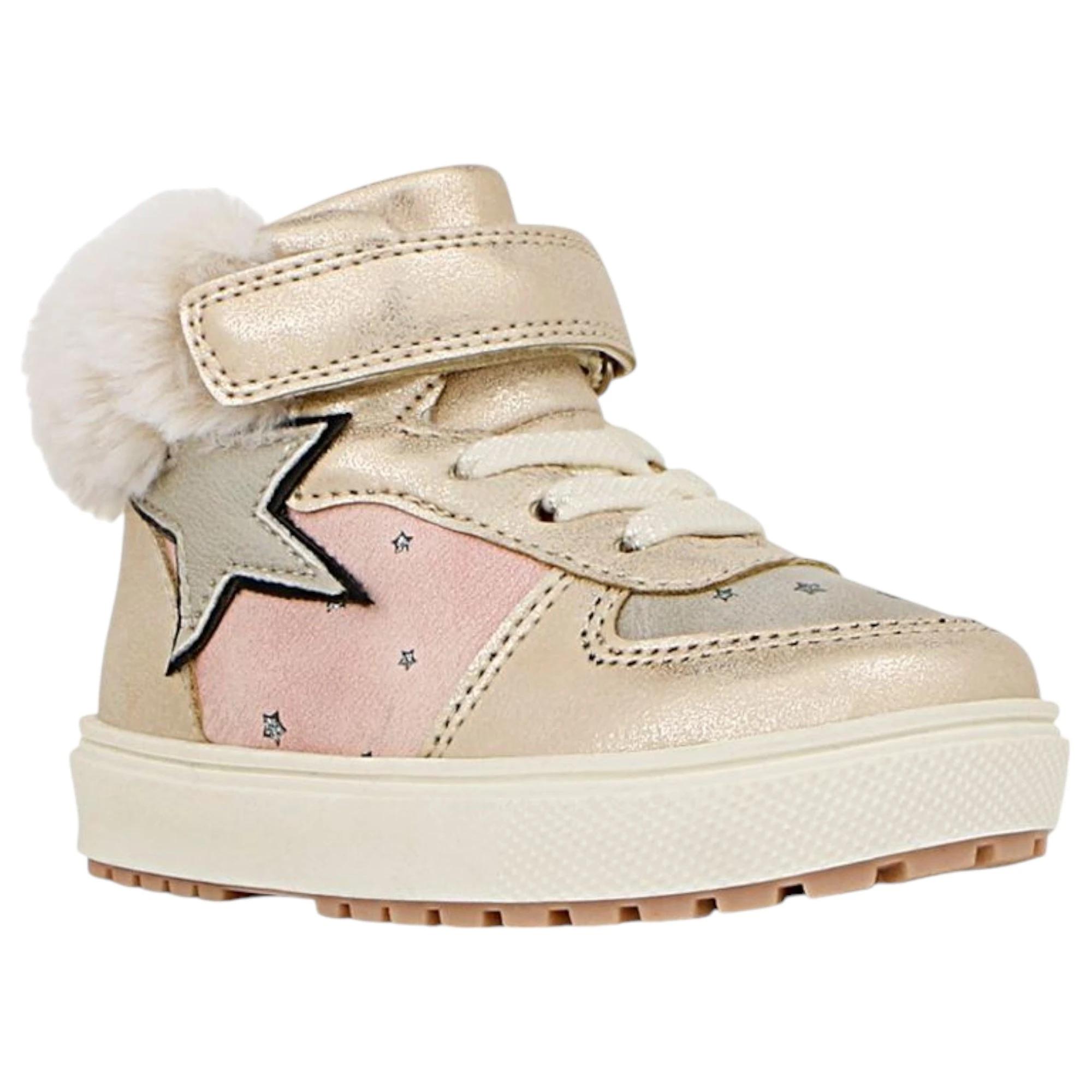 1 Grosby Geinie Star Rose Gold Infant Girls Kids Velcro Boot Lace Up Baby Shoes ROSE GOLD, 1 of 3