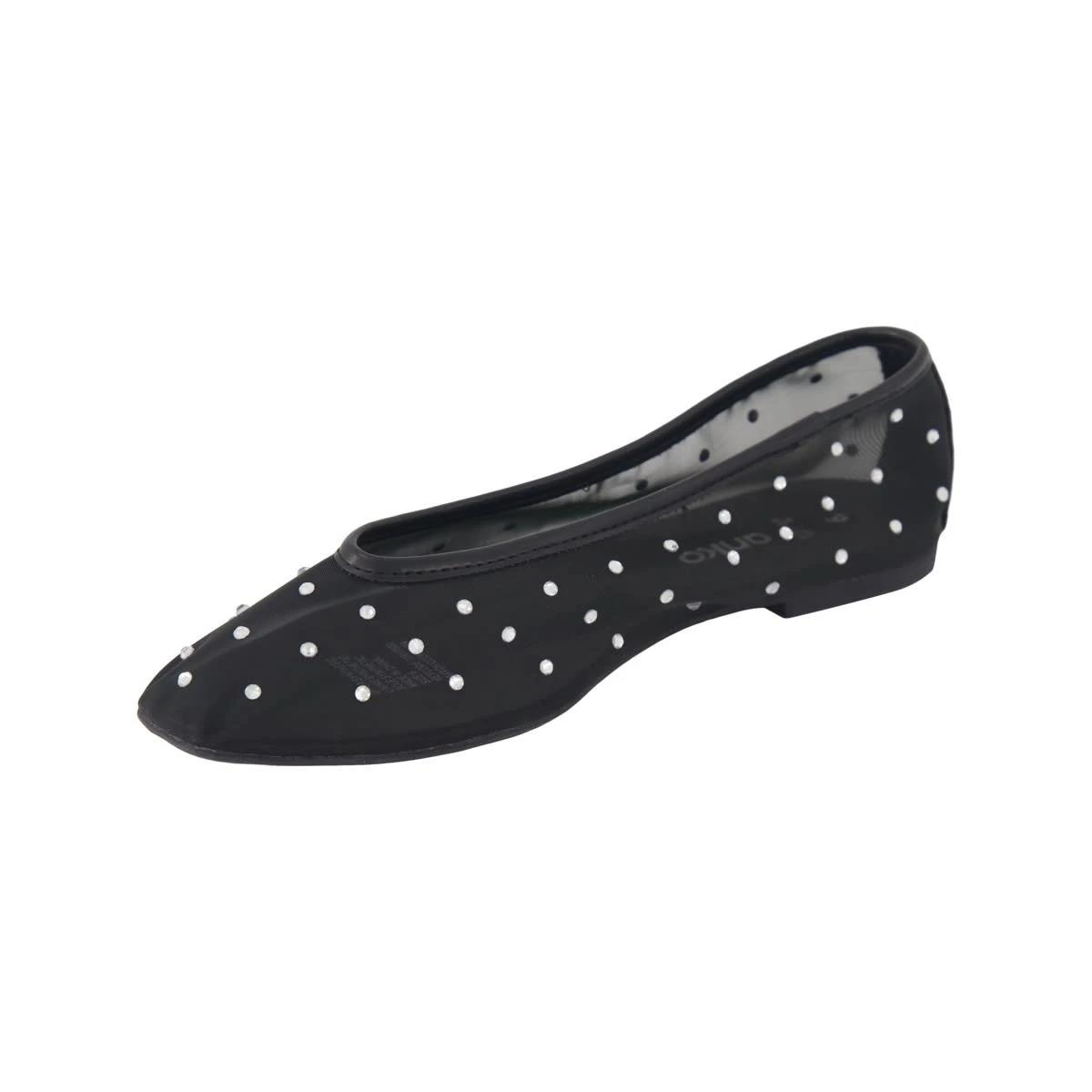 3 Diamante Ballet Flats Black, 3 of 5