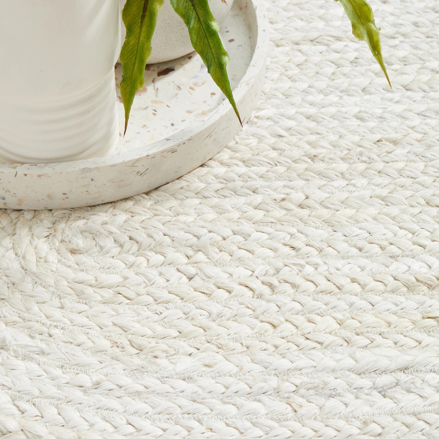8 Common Ground Rugs Shoreline White 220x150cm - Medium Oval Hand Braided Jute Rug - Natural, 8 of 9