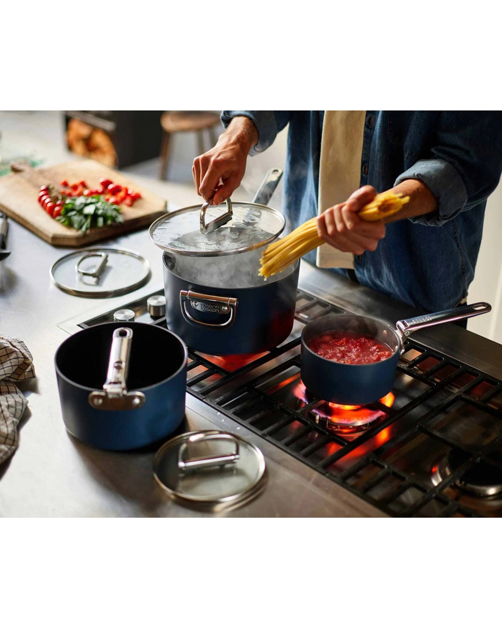 3 Joseph Joseph Space Folding Handle Non-stick Saucepan and Lid 19cm 2.9qt - Blue, 3 of 4