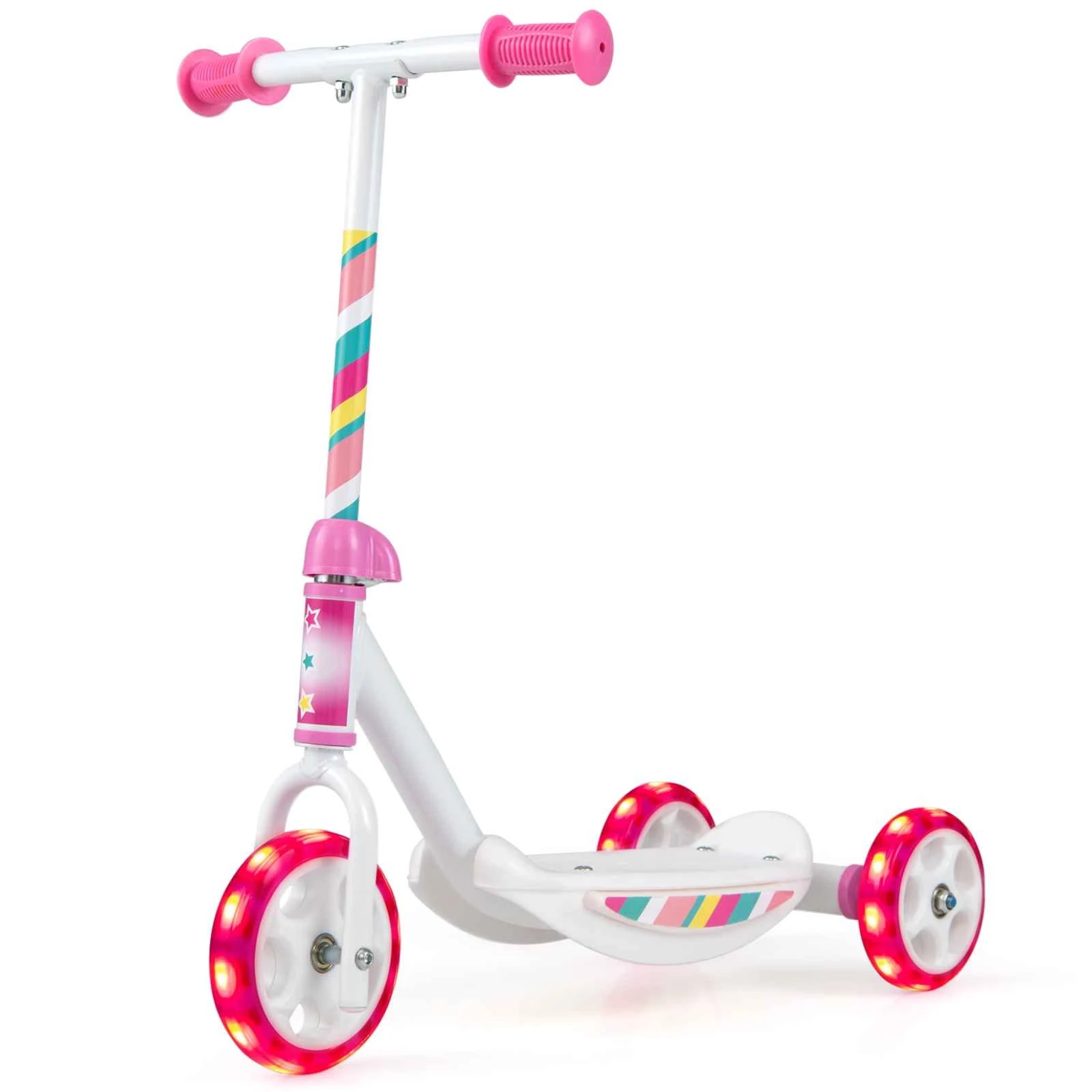 1 Costway Kids 3 Wheels Scooter Toddlers Kick Scooter LED Wheels Ride On Toys Gift - Pink, 1 of 1