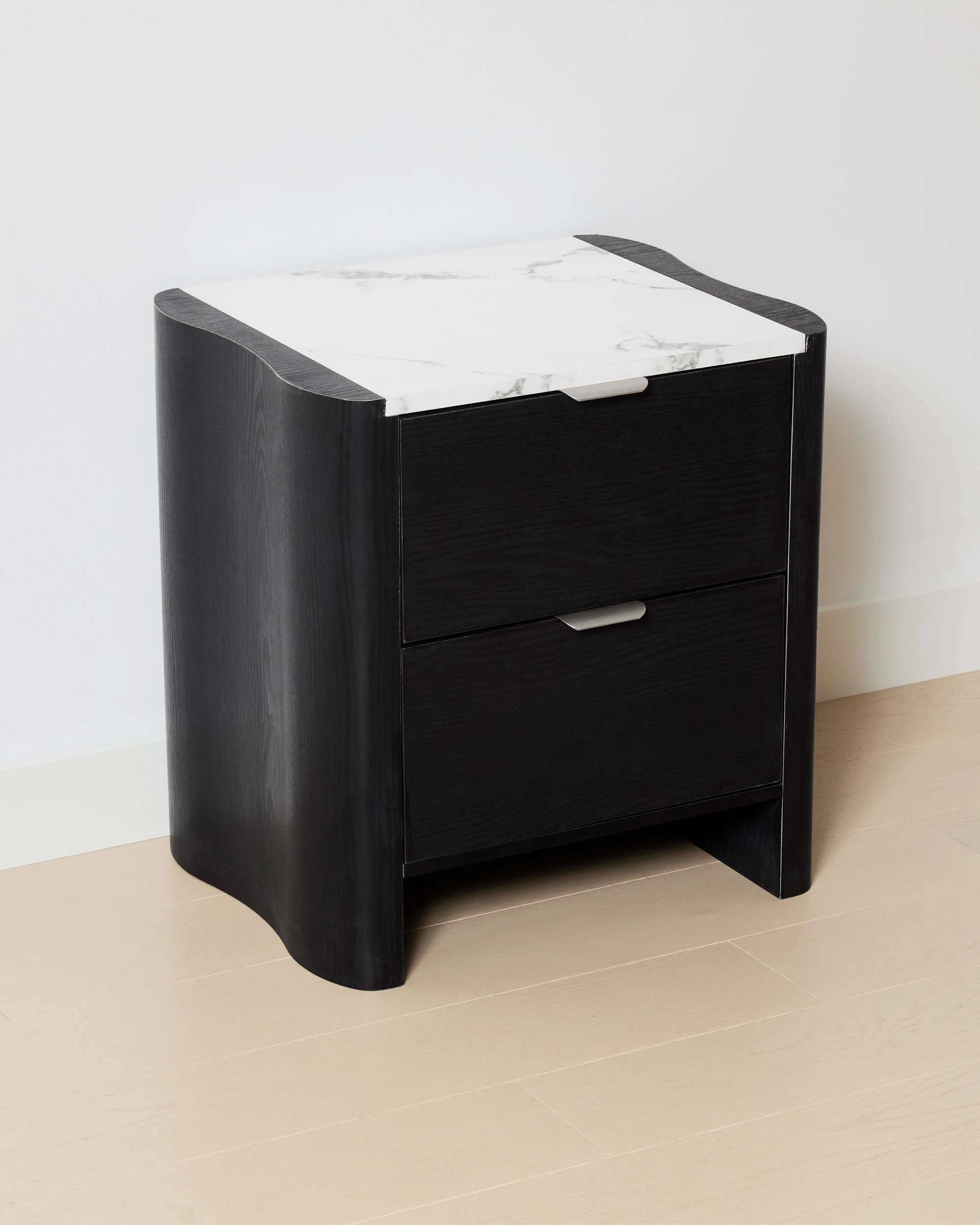 3 Hazel 2 Drawer Bedside Table - Black, 3 of 8
