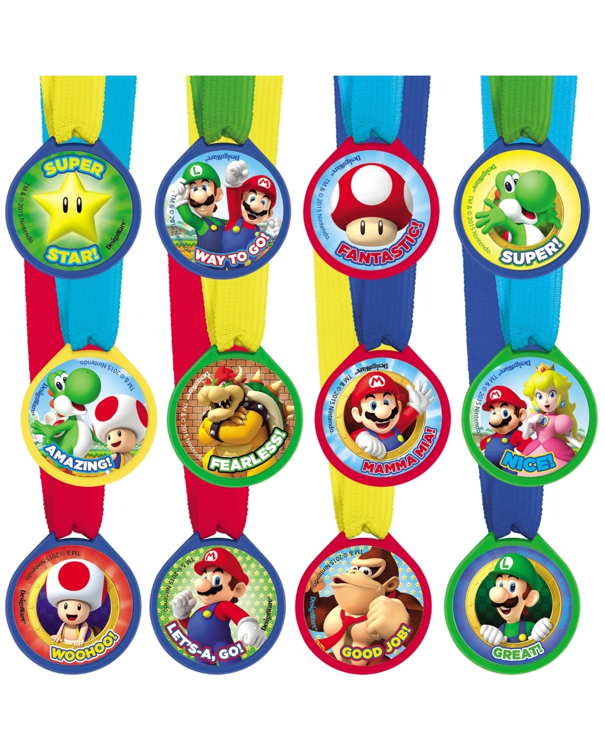 1 Amscan Super Mario Bros. Award Medals Pack of 12, 1 of 1