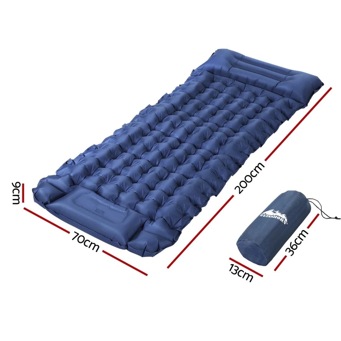 2 Weisshorn Self Inflating Mattress Camping Sleeping Mat Air Bed Single Pillow Bag - Blue, 2 of 5