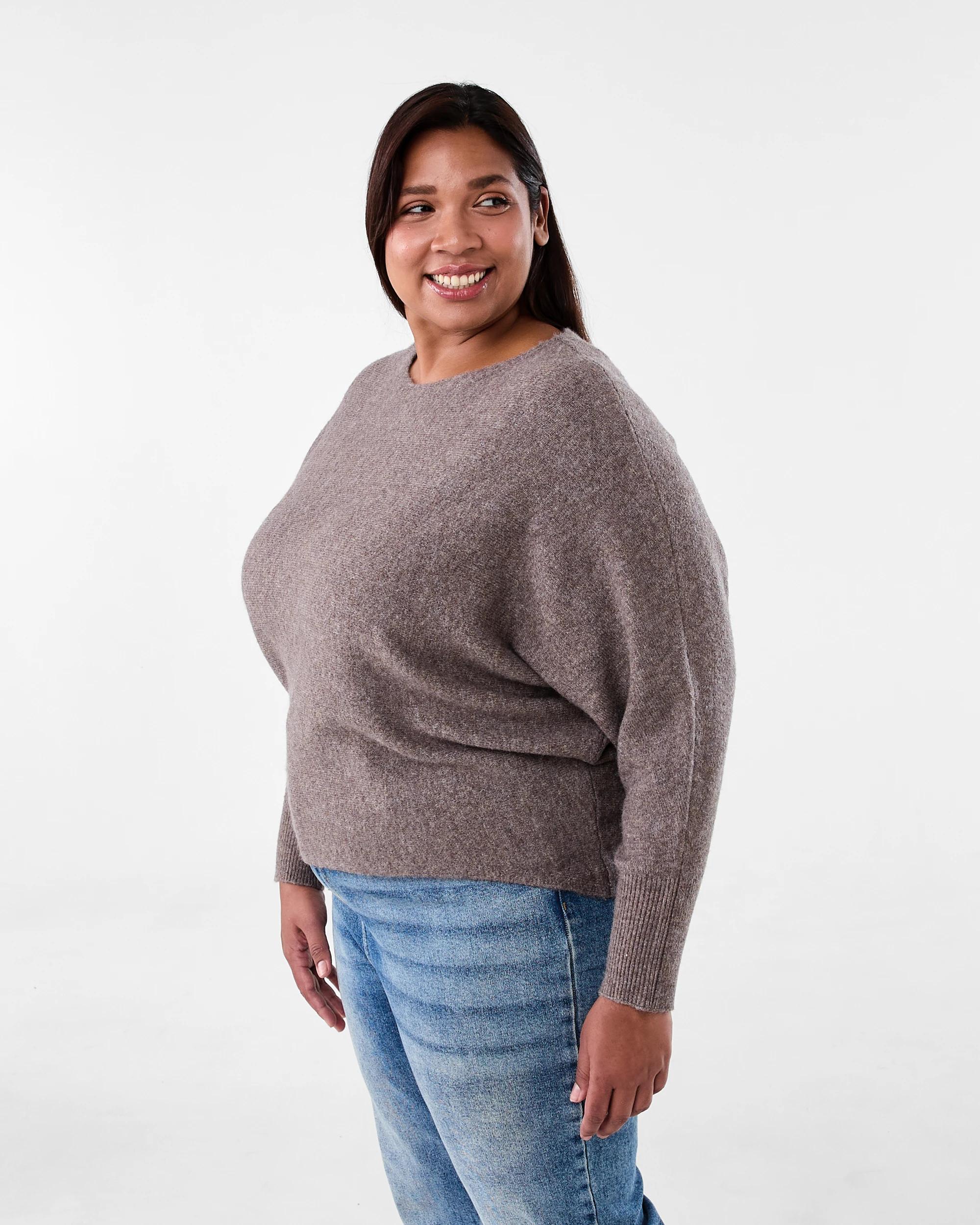 2 Curve Long Sleeve Dolman Jumper Tpe Marle, 2 of 7