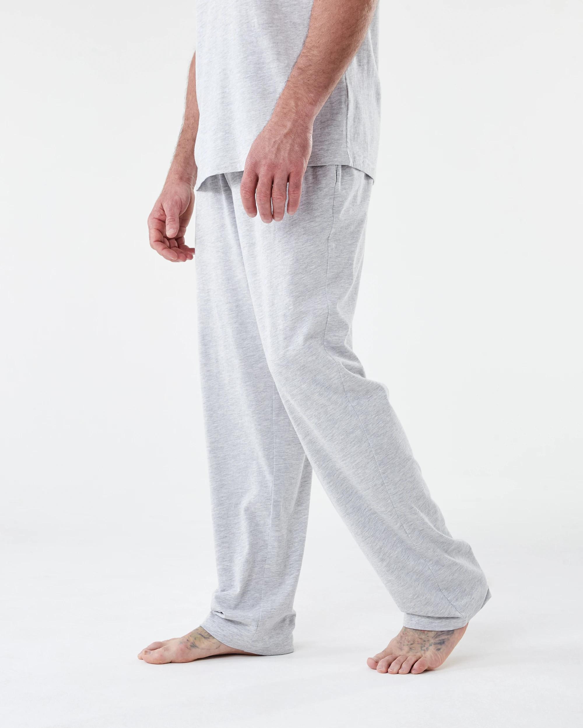 2 Cotton and Elastane Sleep Pants GREY MARLE PANT, 2 of 5